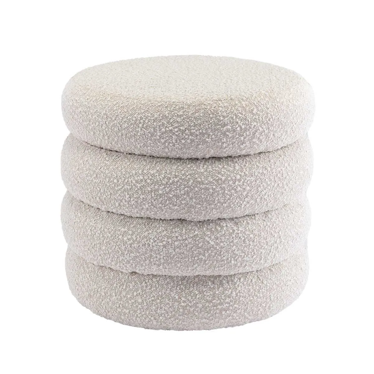 Mecca Fabric Round Storage Ottoman