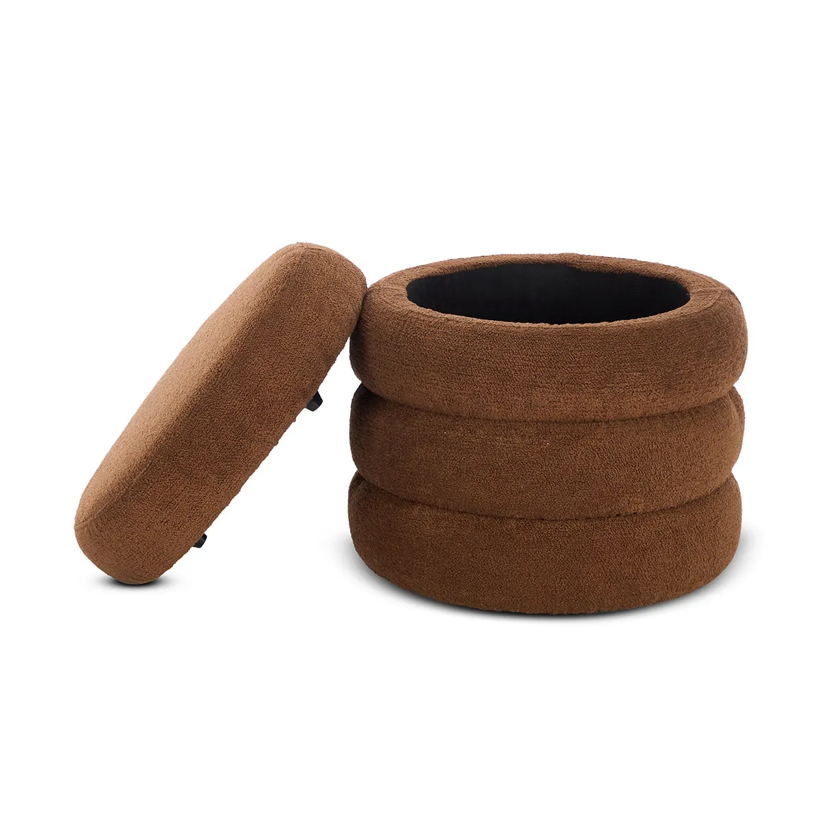 Mecca Fabric Round Storage Ottoman