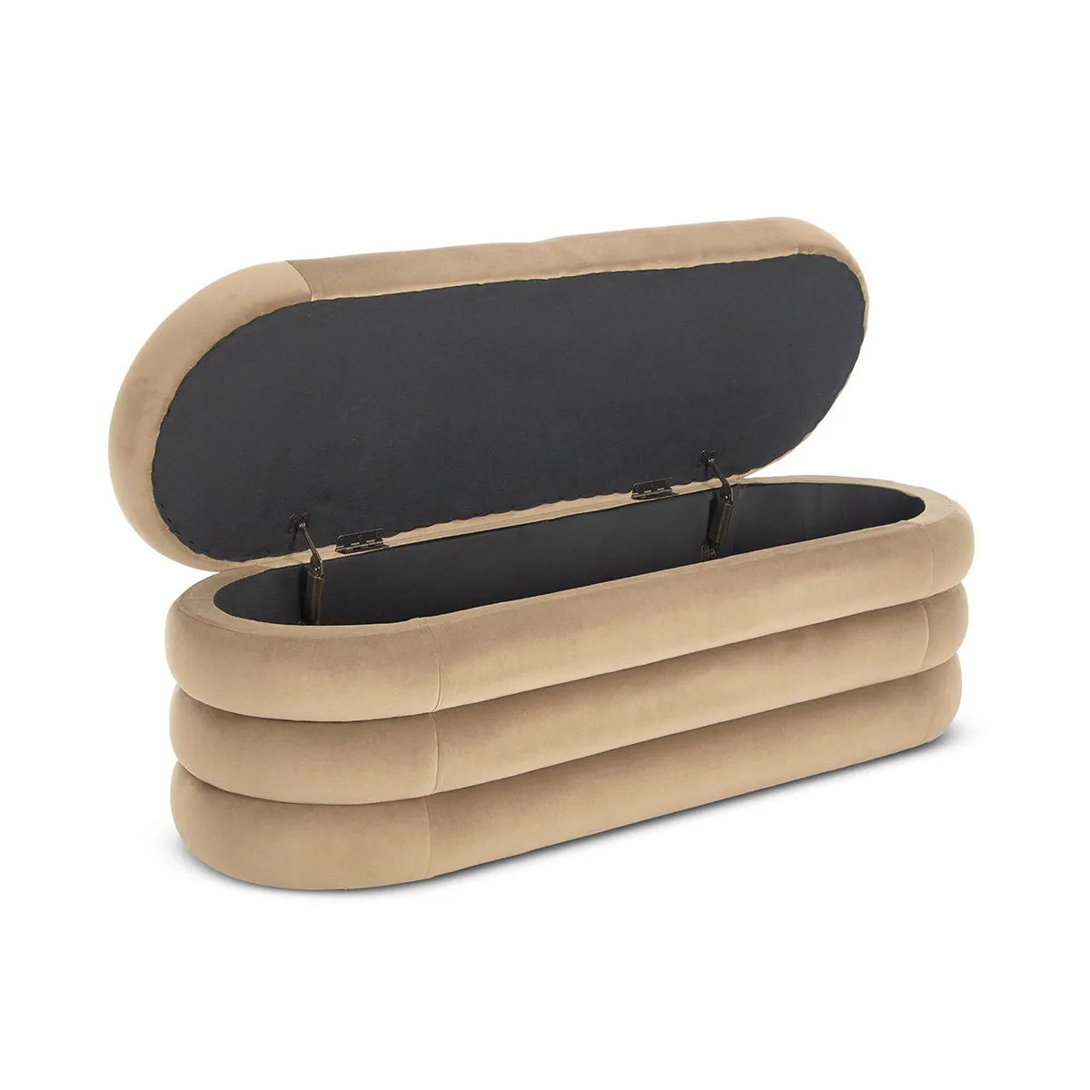 Mecca Velvet Oval Storage Ottoman