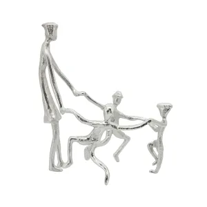 METAL, 11", MOTHER AND KIDS SCULPTURE