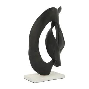 Metal, 15"H Oval Table Top Deco, Black