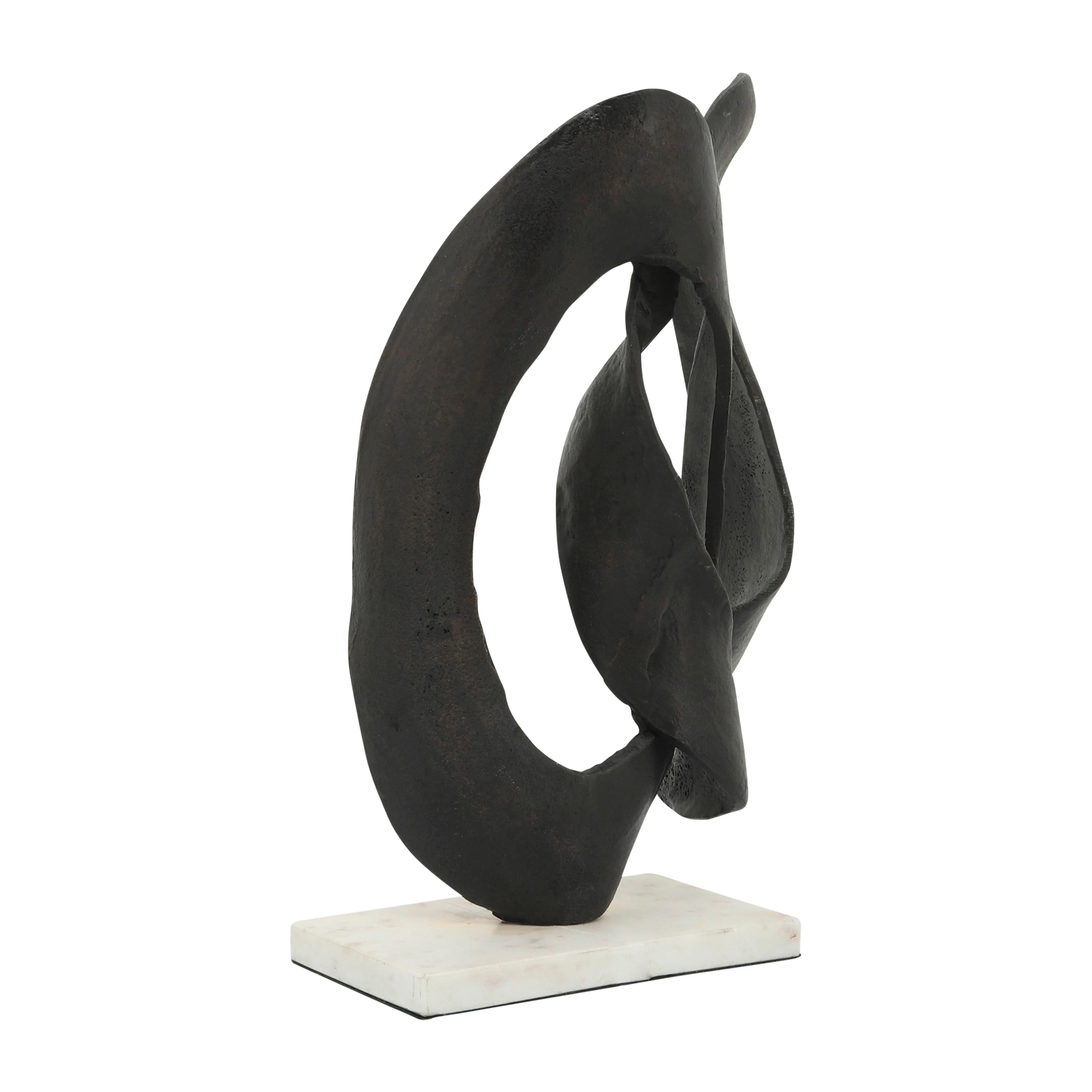 Metal, 15"H Oval Table Top Deco, Black