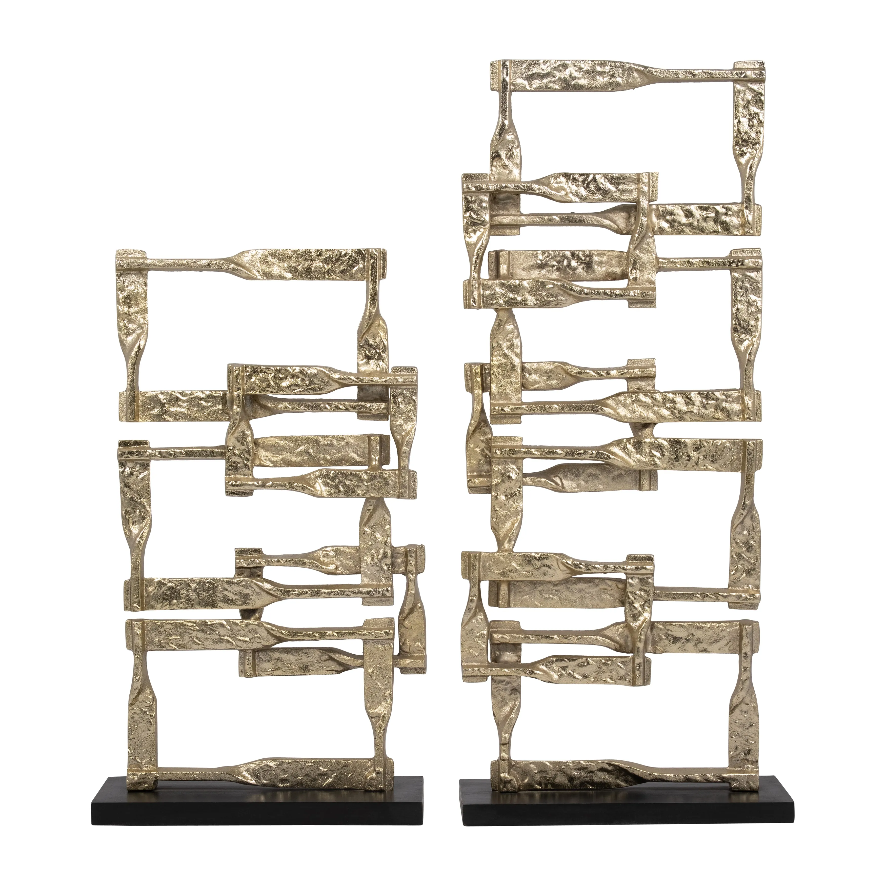 Metal, 23"H Stacking Squares, Gold