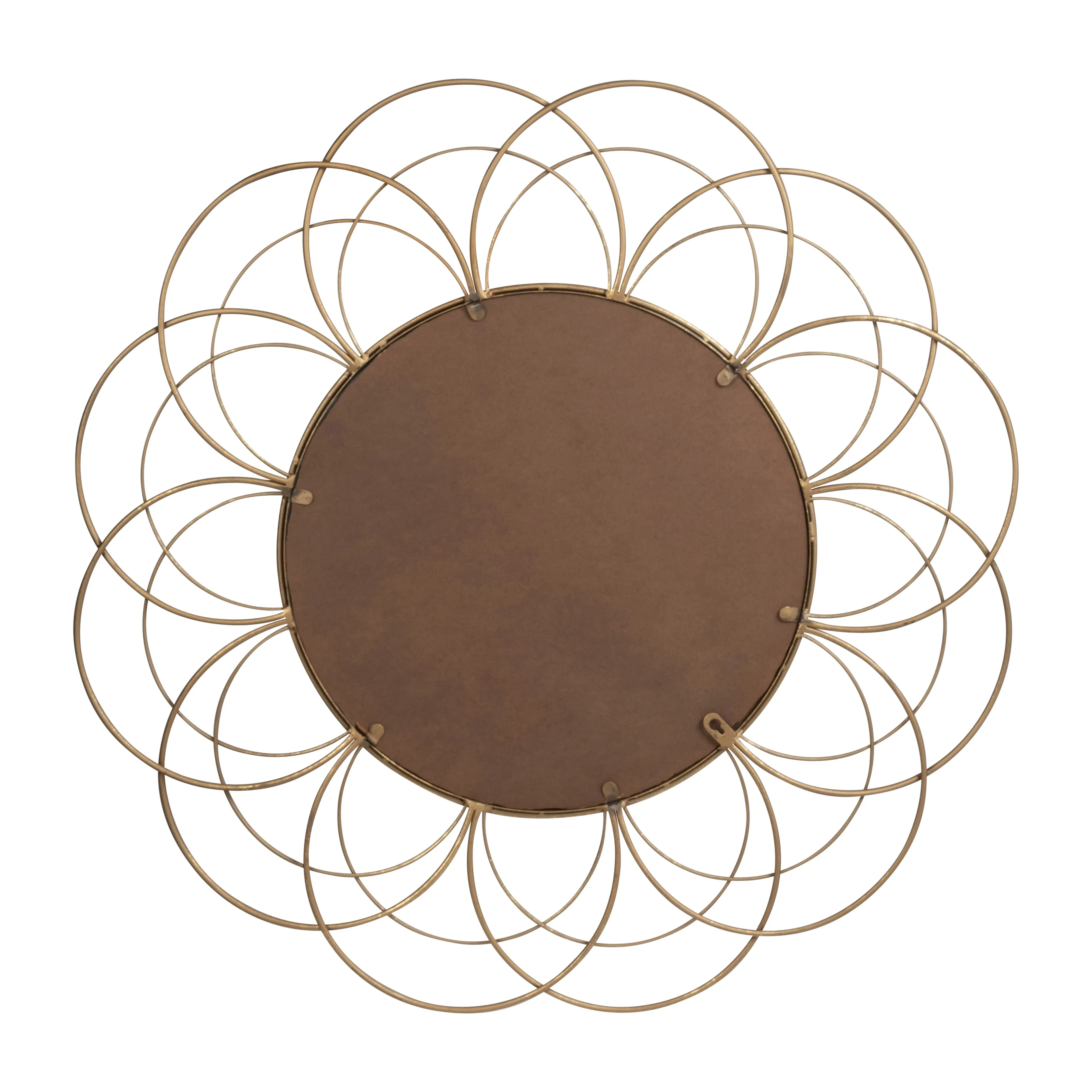 METAL 32" FLOWER FRAME MIRROR, GOLD WB
