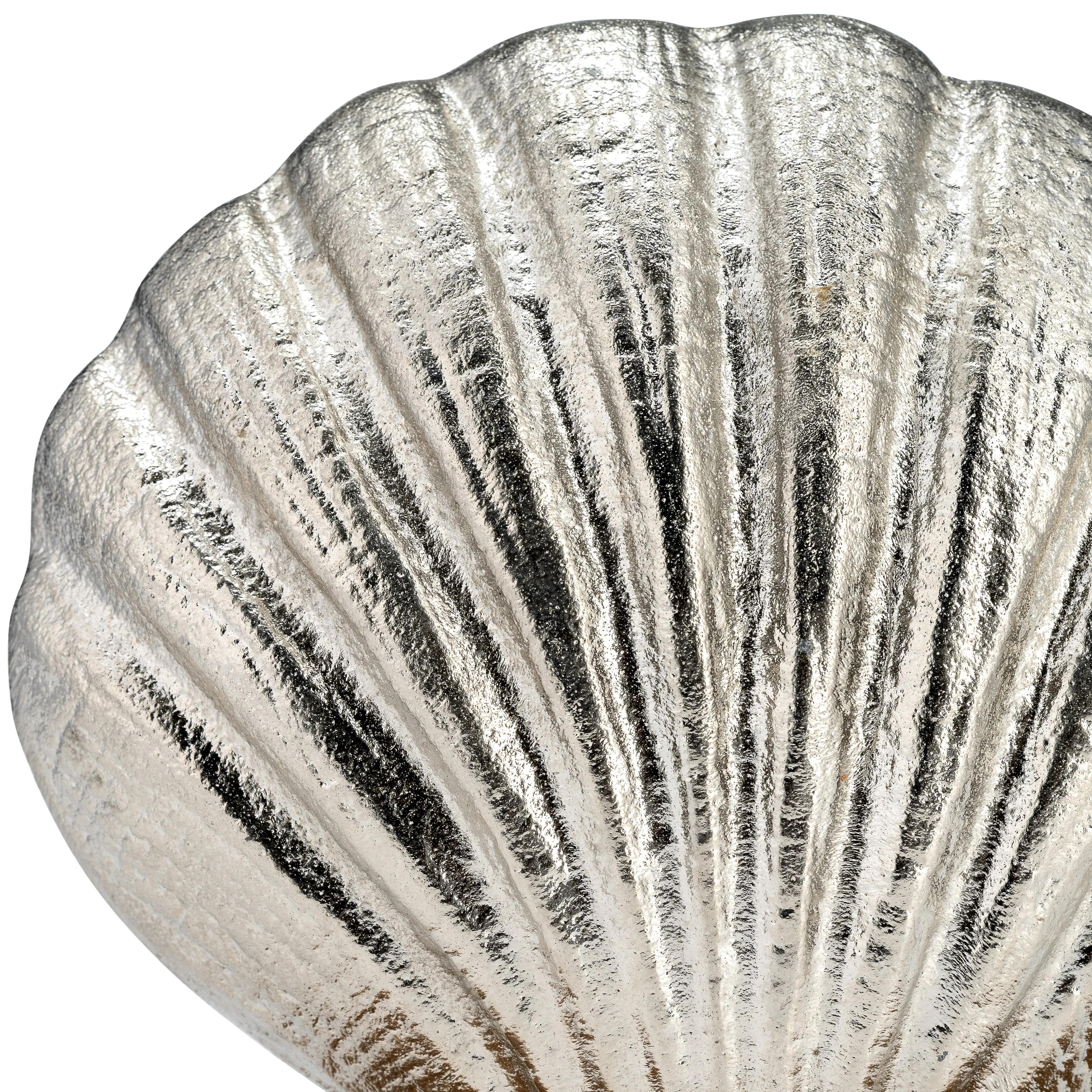 METAL, 7"H SHELL W/ BASE, SILVER