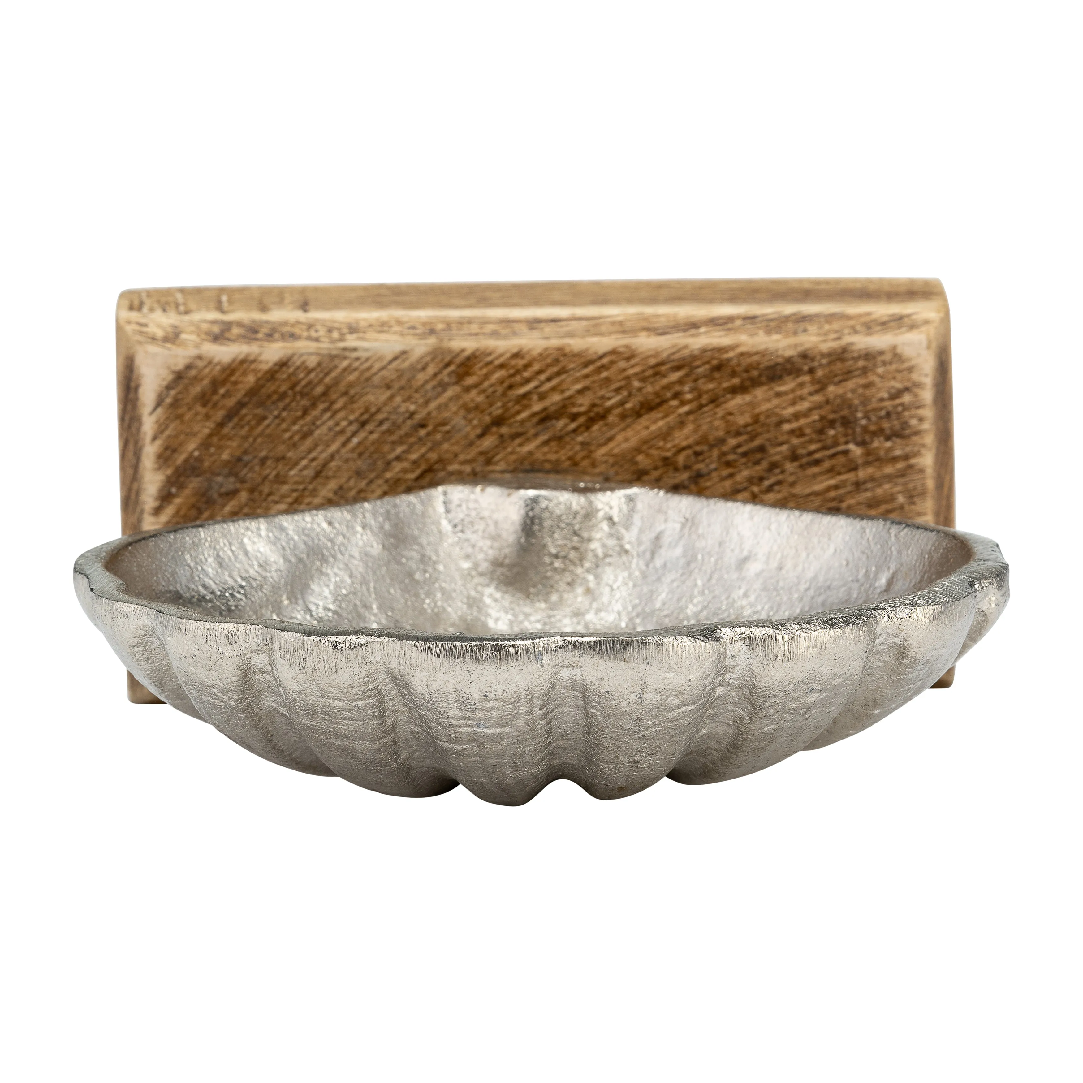 METAL, 7"H SHELL W/ BASE, SILVER