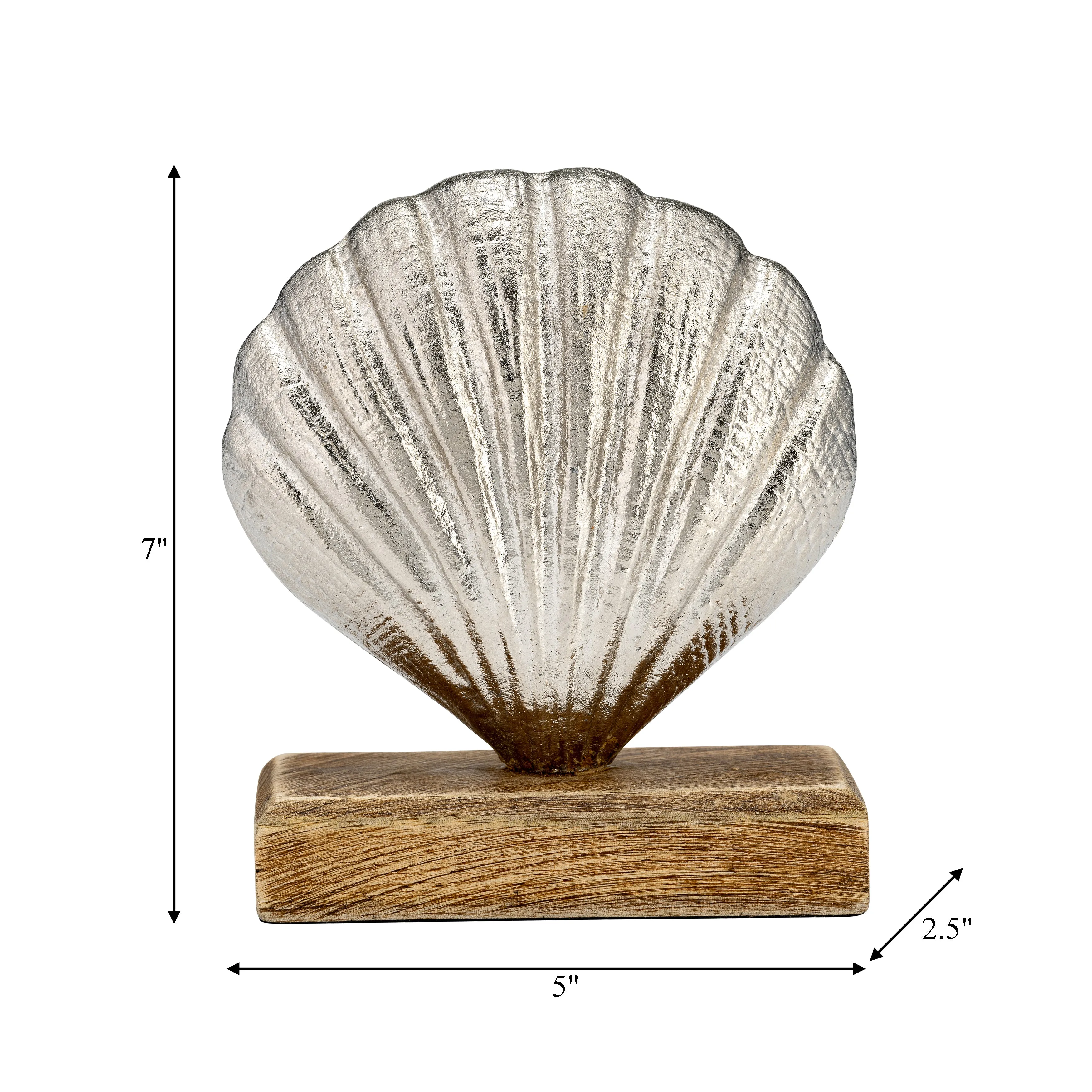 METAL, 7"H SHELL W/ BASE, SILVER