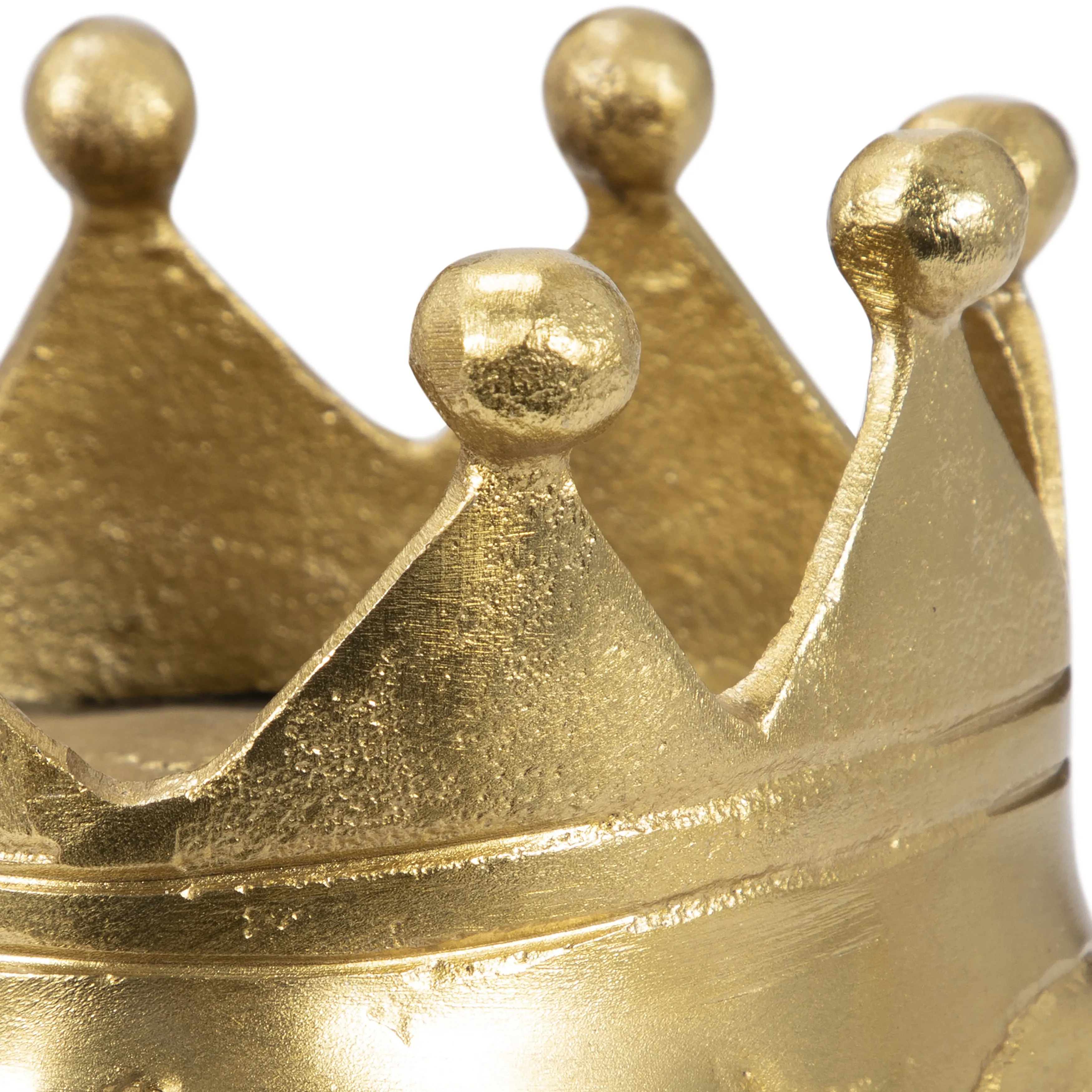 METAL, 8" SKULL WITH CROWN, GOLD