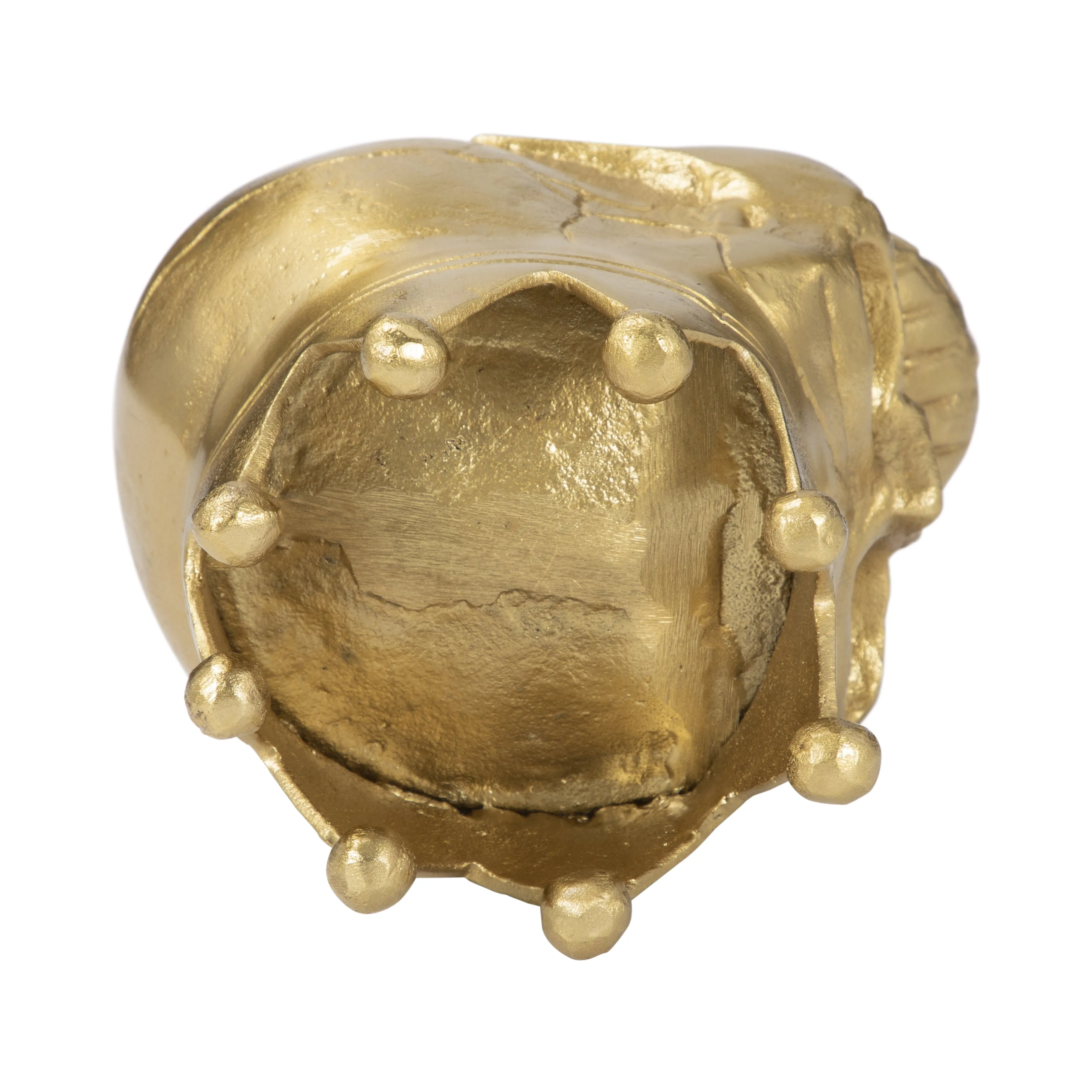 METAL, 8" SKULL WITH CROWN, GOLD