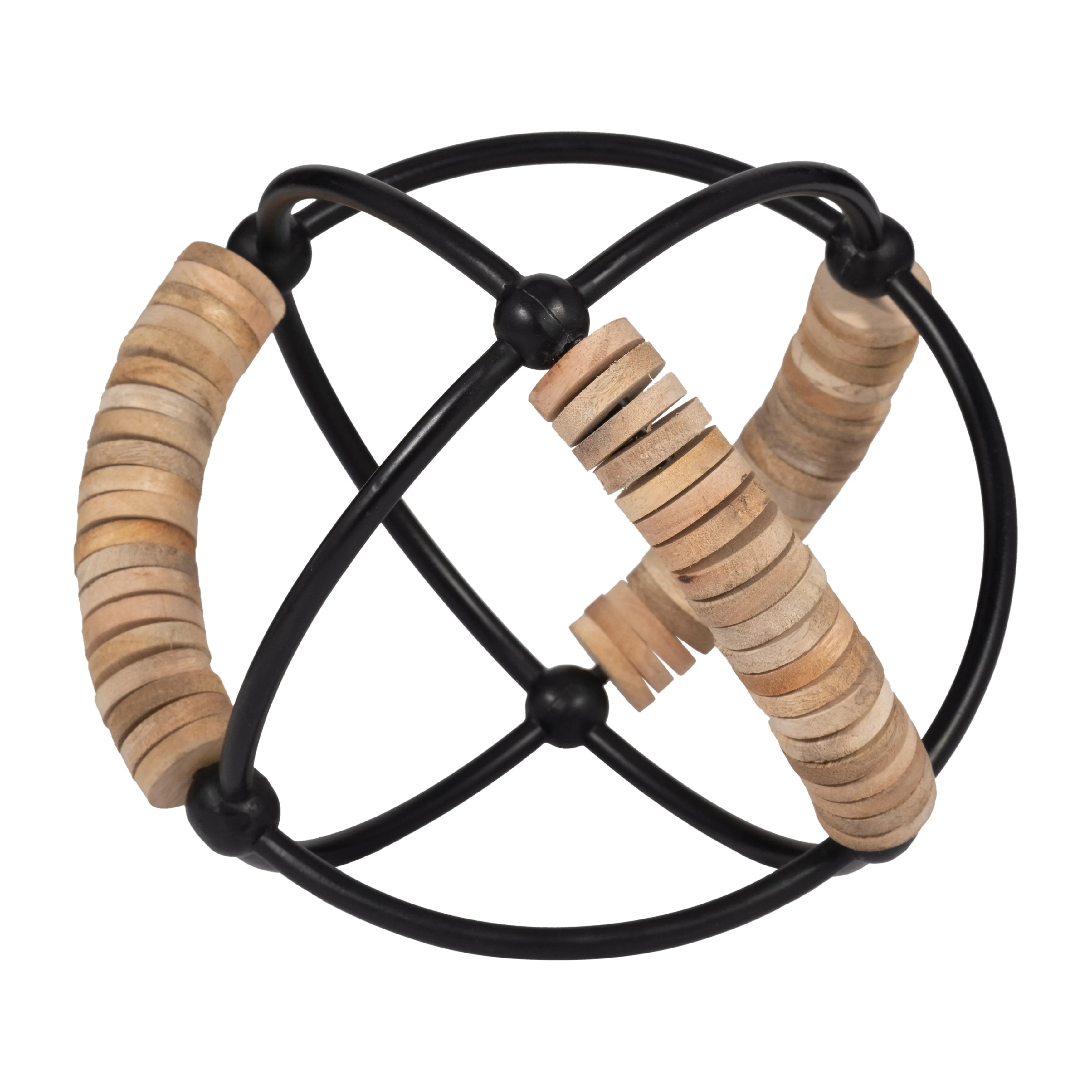 METAL, 9" ABACUS ORB, NATURAL/BLACK