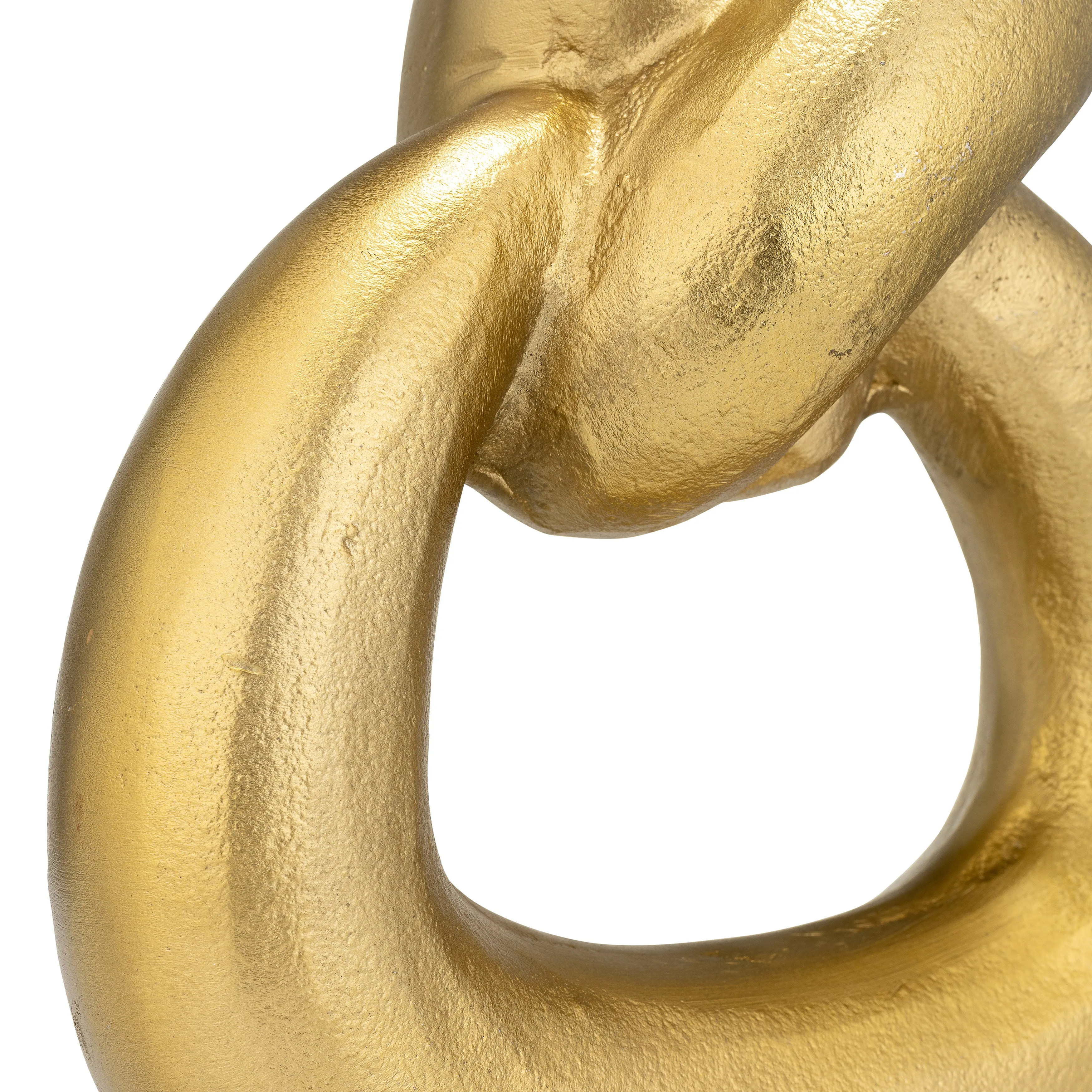 METAL,11"H,BROAD KNOT RING SCULPTURE,GOLD