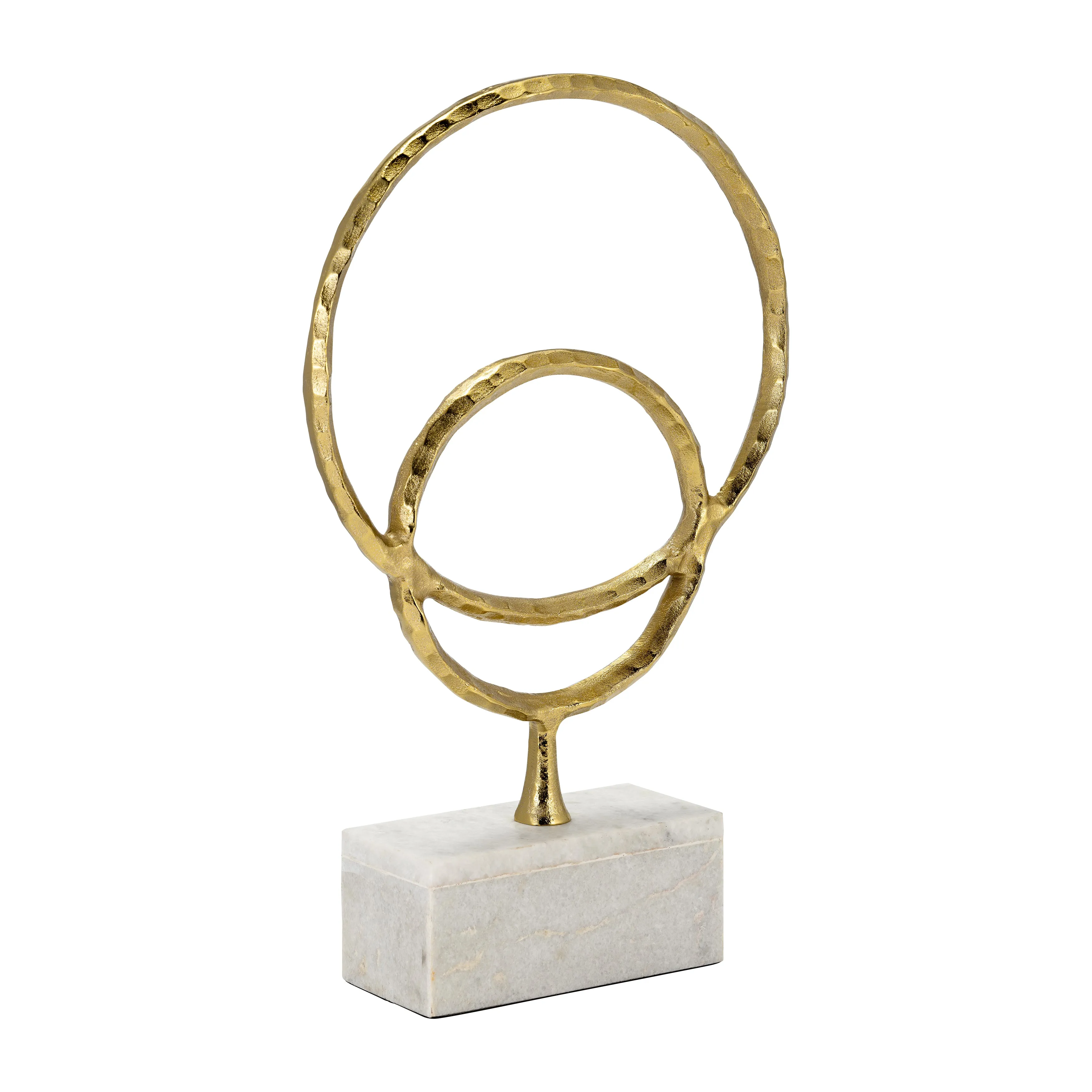 METAL/MARBLE, 21"H DOUBLE RING ACCENT, GOLD