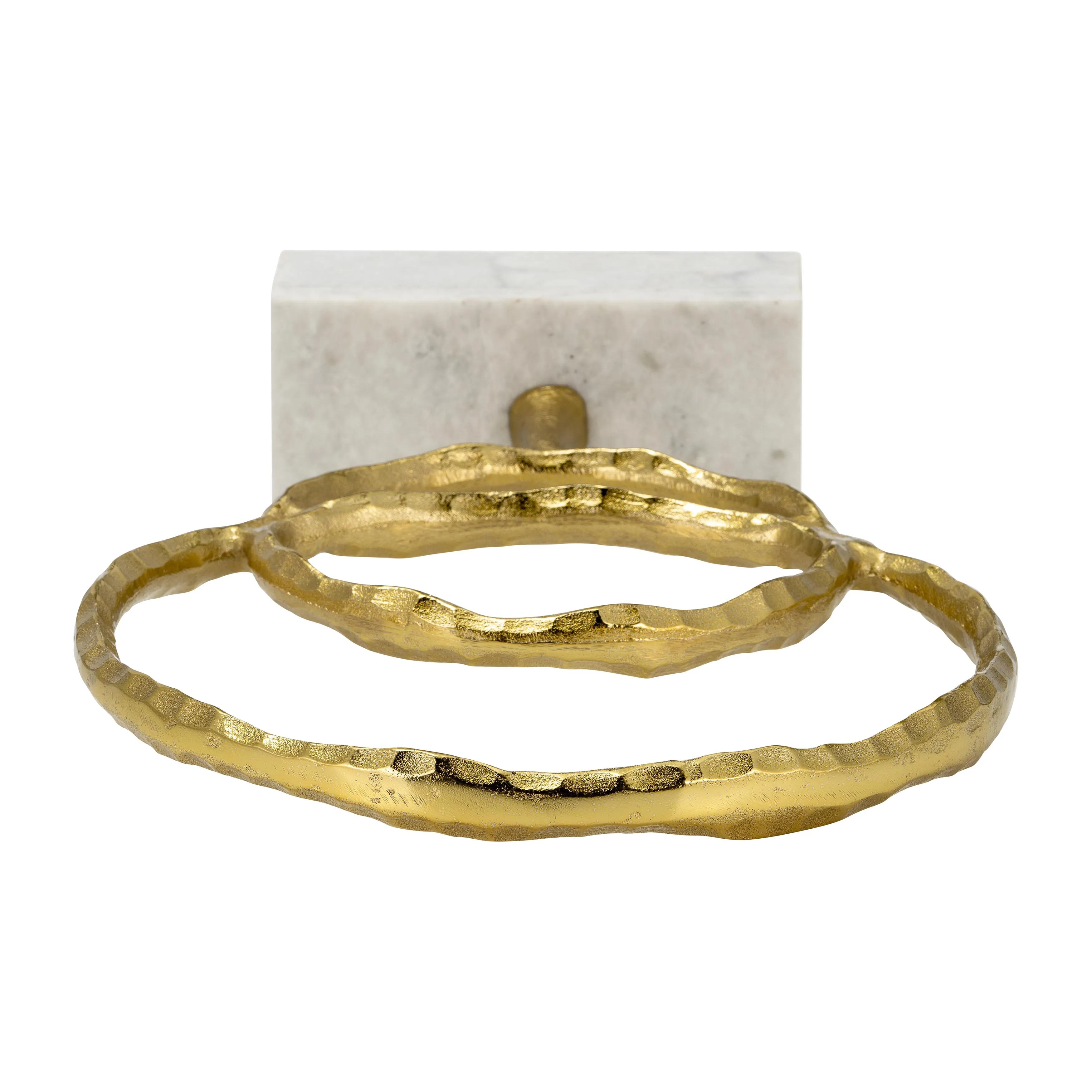 METAL/MARBLE, 21"H DOUBLE RING ACCENT, GOLD
