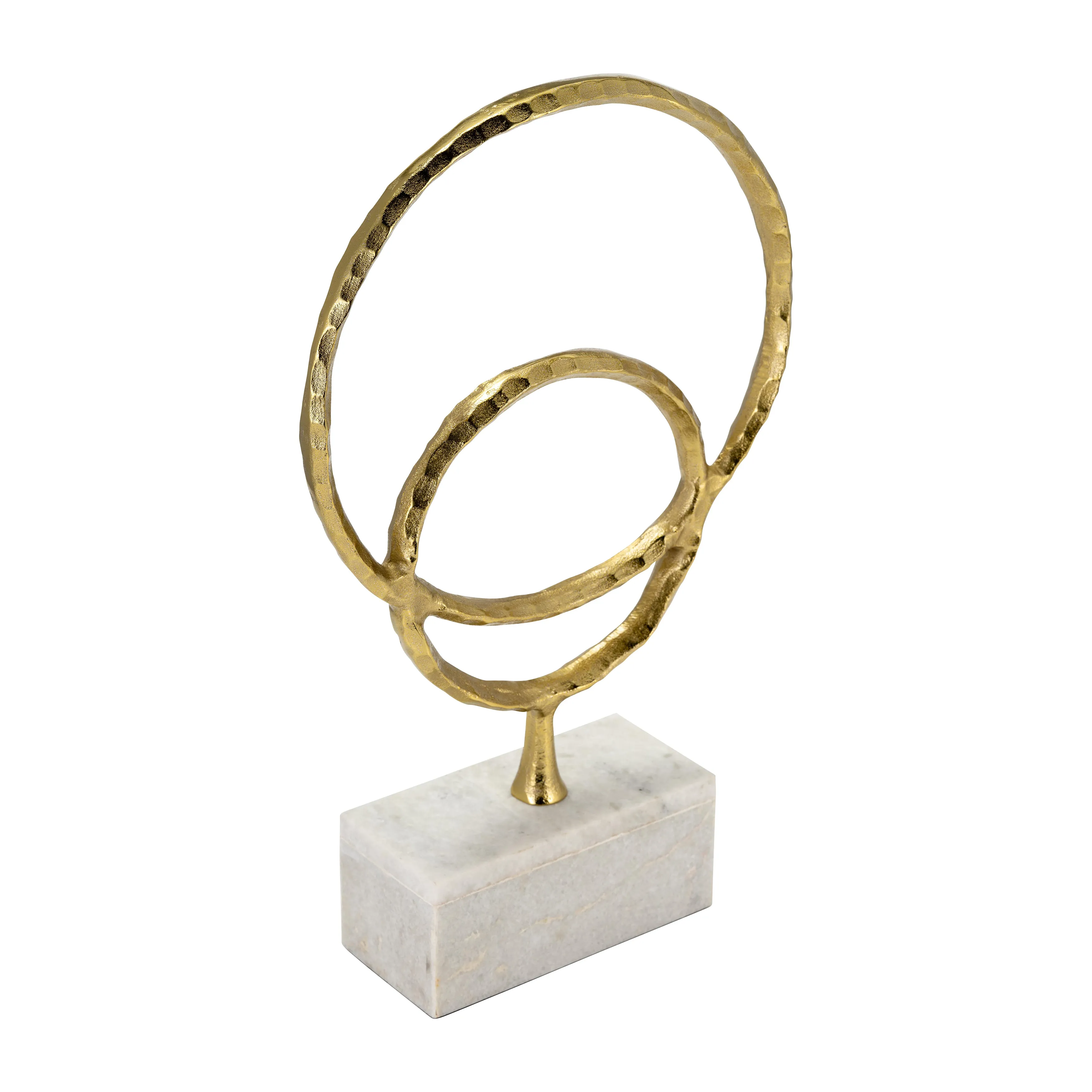 METAL/MARBLE, 21"H DOUBLE RING ACCENT, GOLD