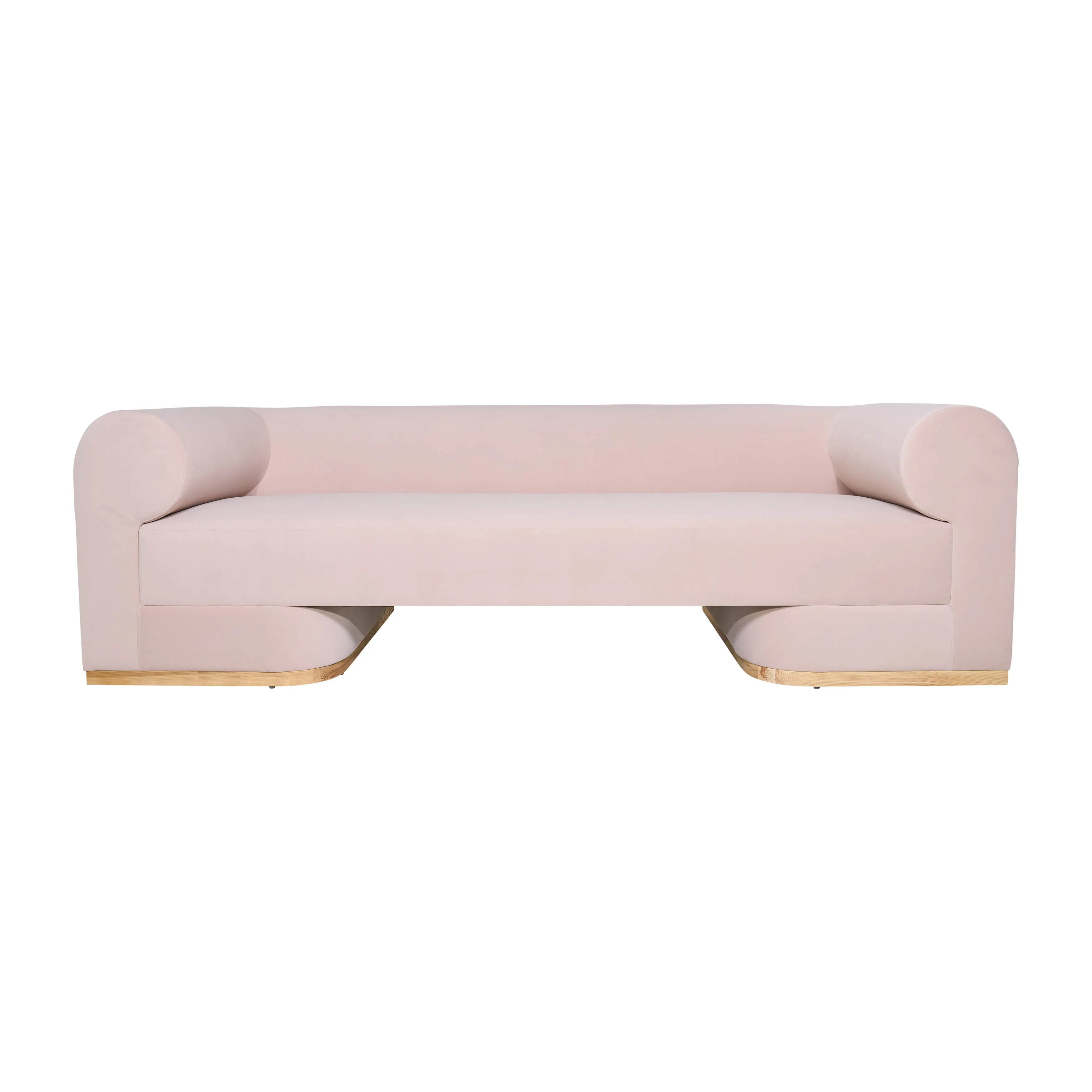 MODERN SOFA - OAK WOOD BASE, BLUSH