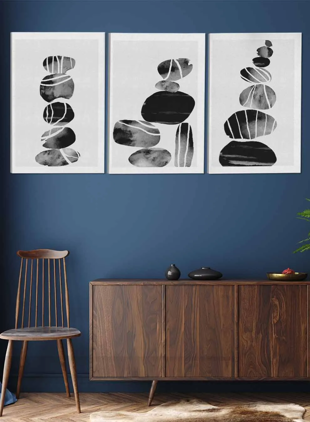 Multi Shapes Abstract Paintings(set of 3)