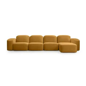 Muse 4 Seat RAF Modular Chaise Sofa (Malibu Almond)