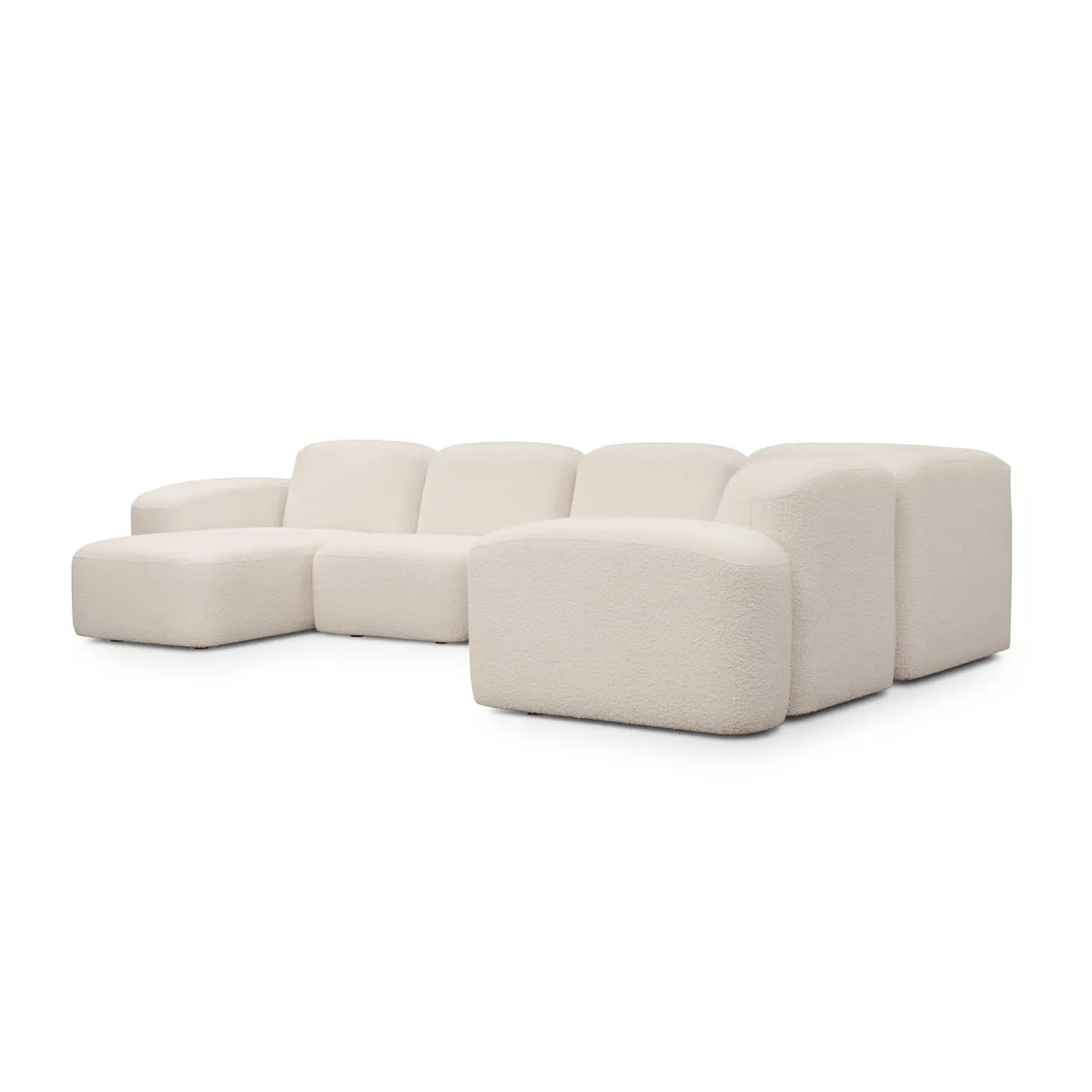 Muse 5 Piece LAF Modular Chaise Sofa (Bronte Whipped Cream)