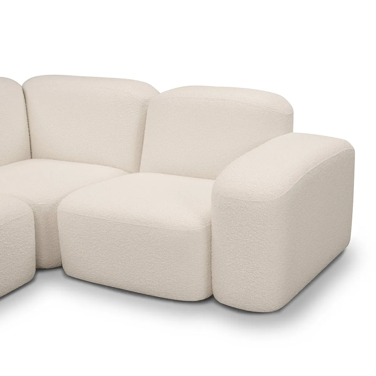 Muse 5 Piece LAF Modular Chaise Sofa (Bronte Whipped Cream)