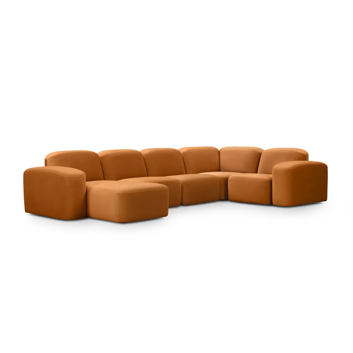 Muse 5 Piece LAF Modular Chaise Sofa (Malibu Caramel)