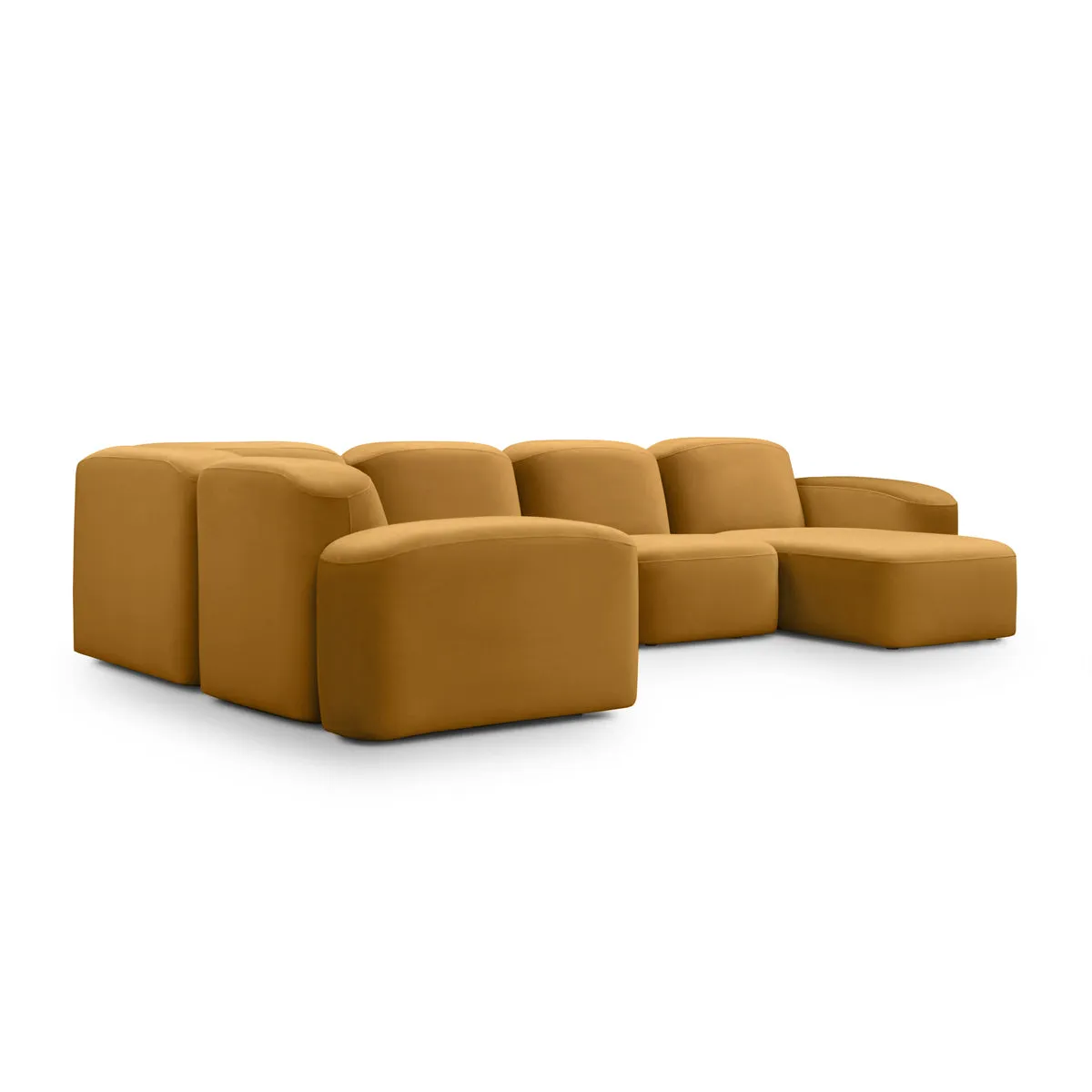 Muse 5 Piece RAF Modular Chaise Sofa (Malibu Almond)