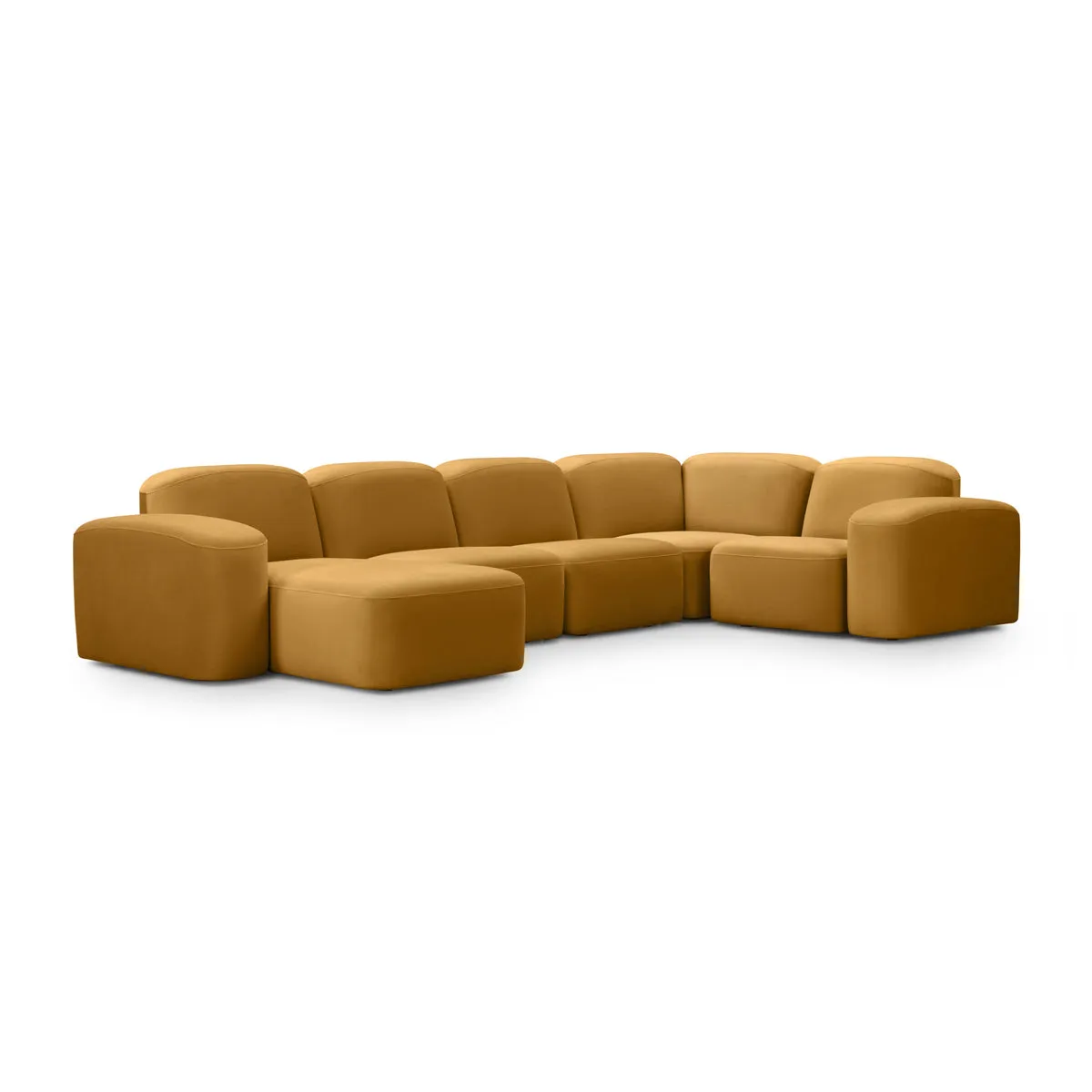 Muse 5 Piece RAF Modular Chaise Sofa (Malibu Almond)