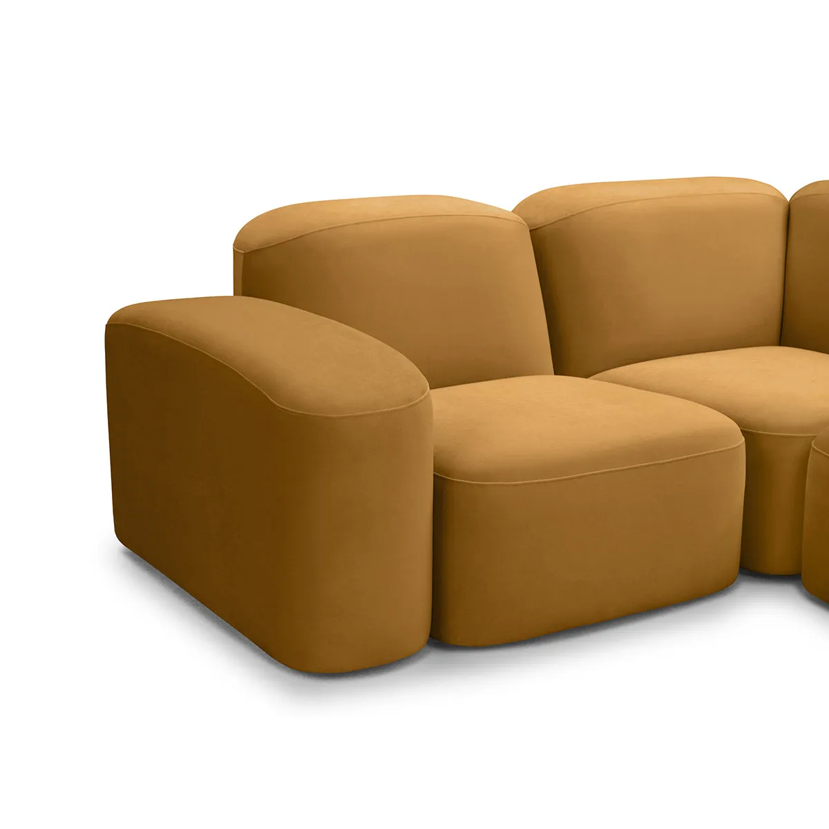 Muse 5 Piece RAF Modular Chaise Sofa (Malibu Almond)