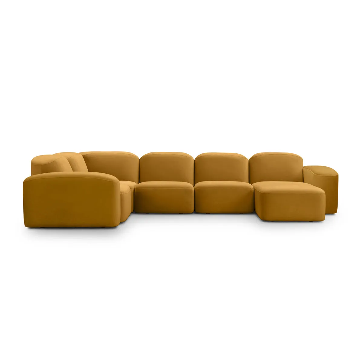Muse 5 Piece RAF Modular Chaise Sofa (Malibu Almond)