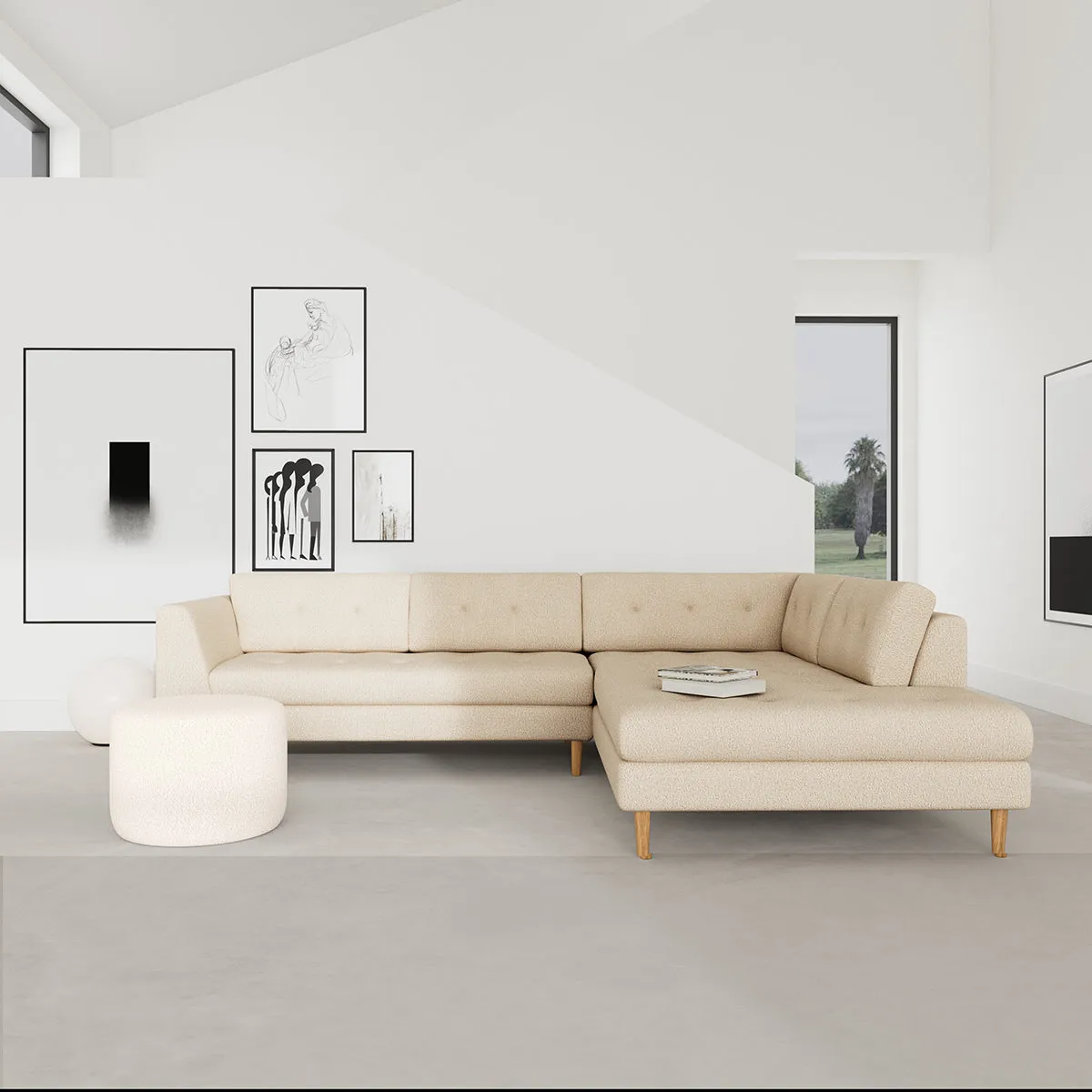 Nelson Boucle Right Corner Sofa