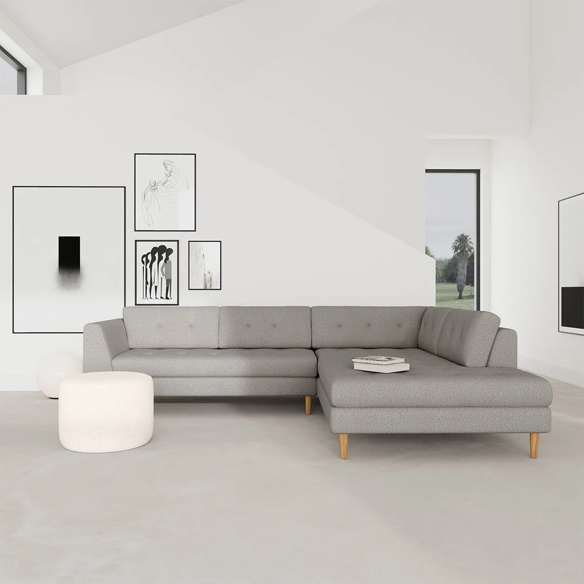 Nelson Boucle Right Corner Sofa
