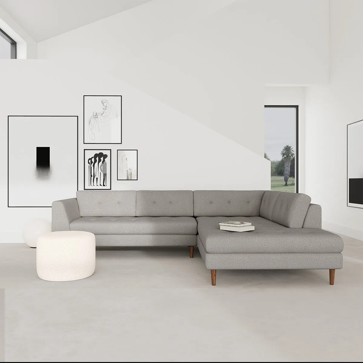 Nelson Boucle Right Corner Sofa