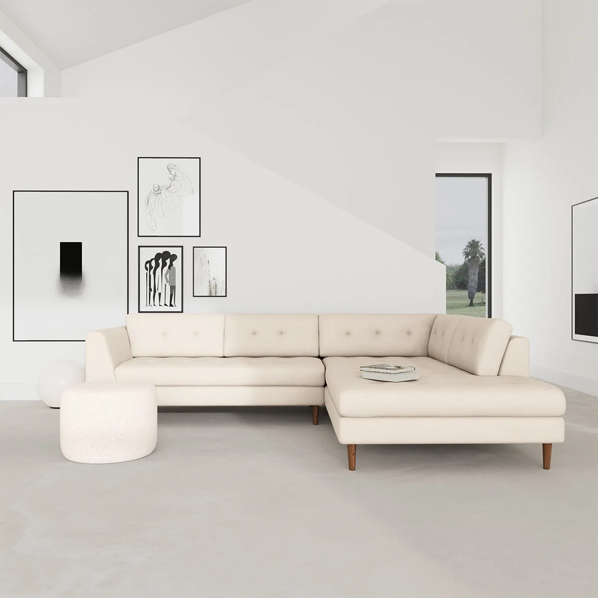 Nelson Fabric Right Corner Sofa