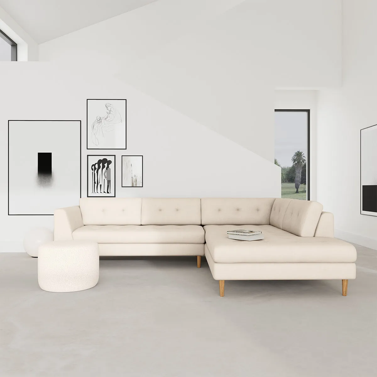 Nelson Fabric Right Corner Sofa