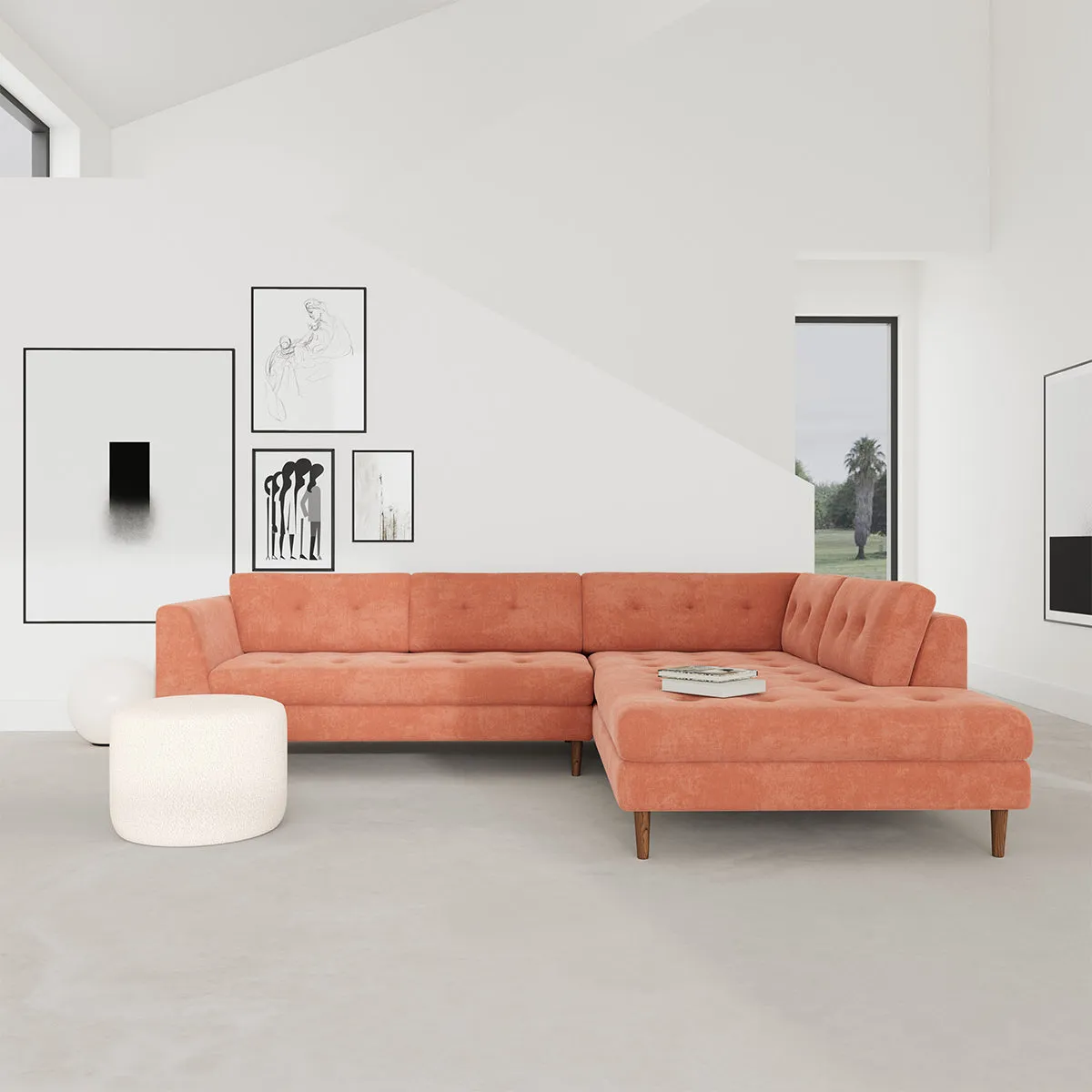 Nelson Fabric Right Corner Sofa