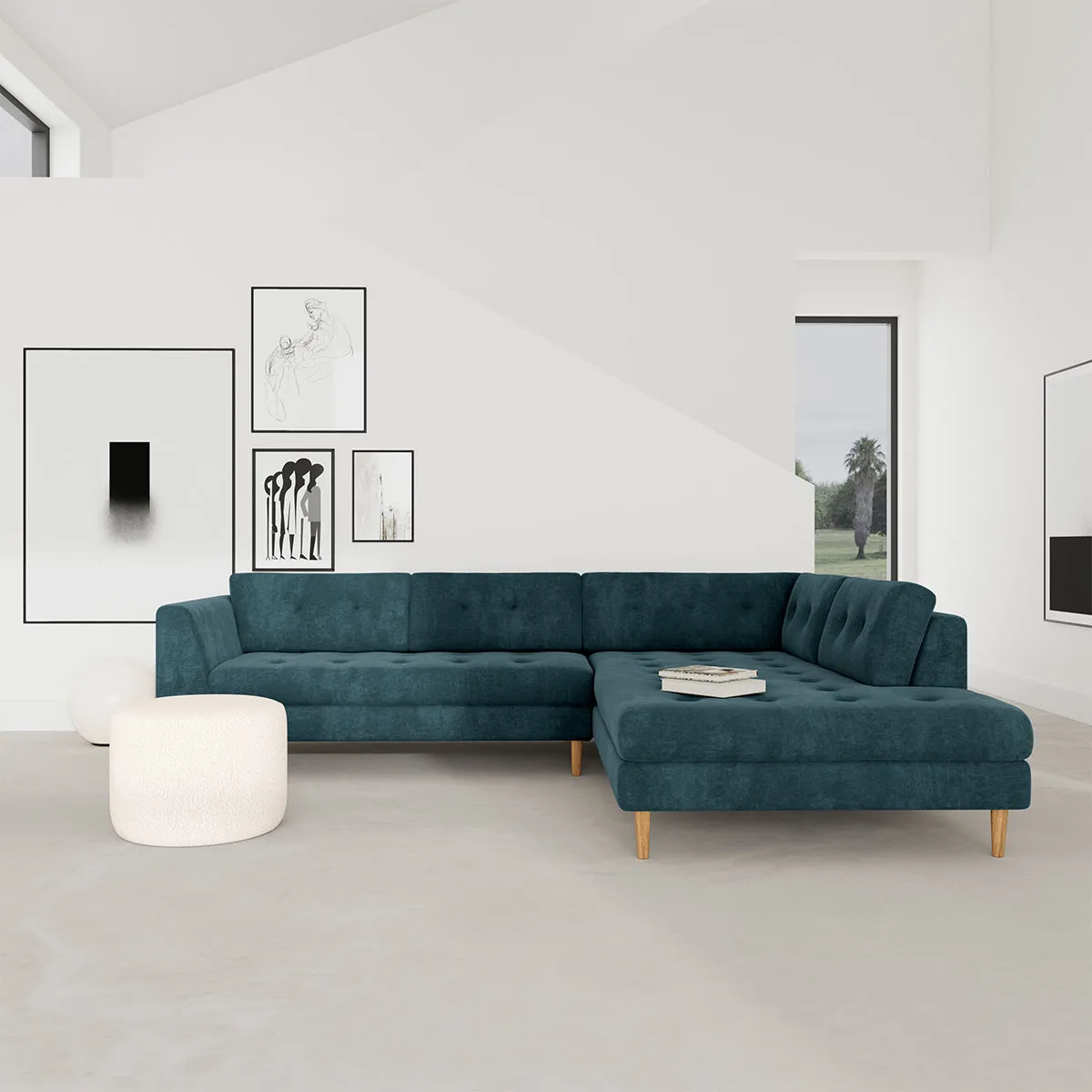 Nelson Fabric Right Corner Sofa