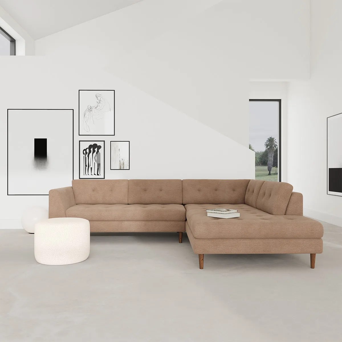 Nelson Fabric Right Corner Sofa
