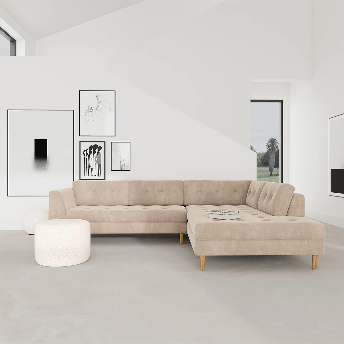 Nelson Fabric Right Corner Sofa