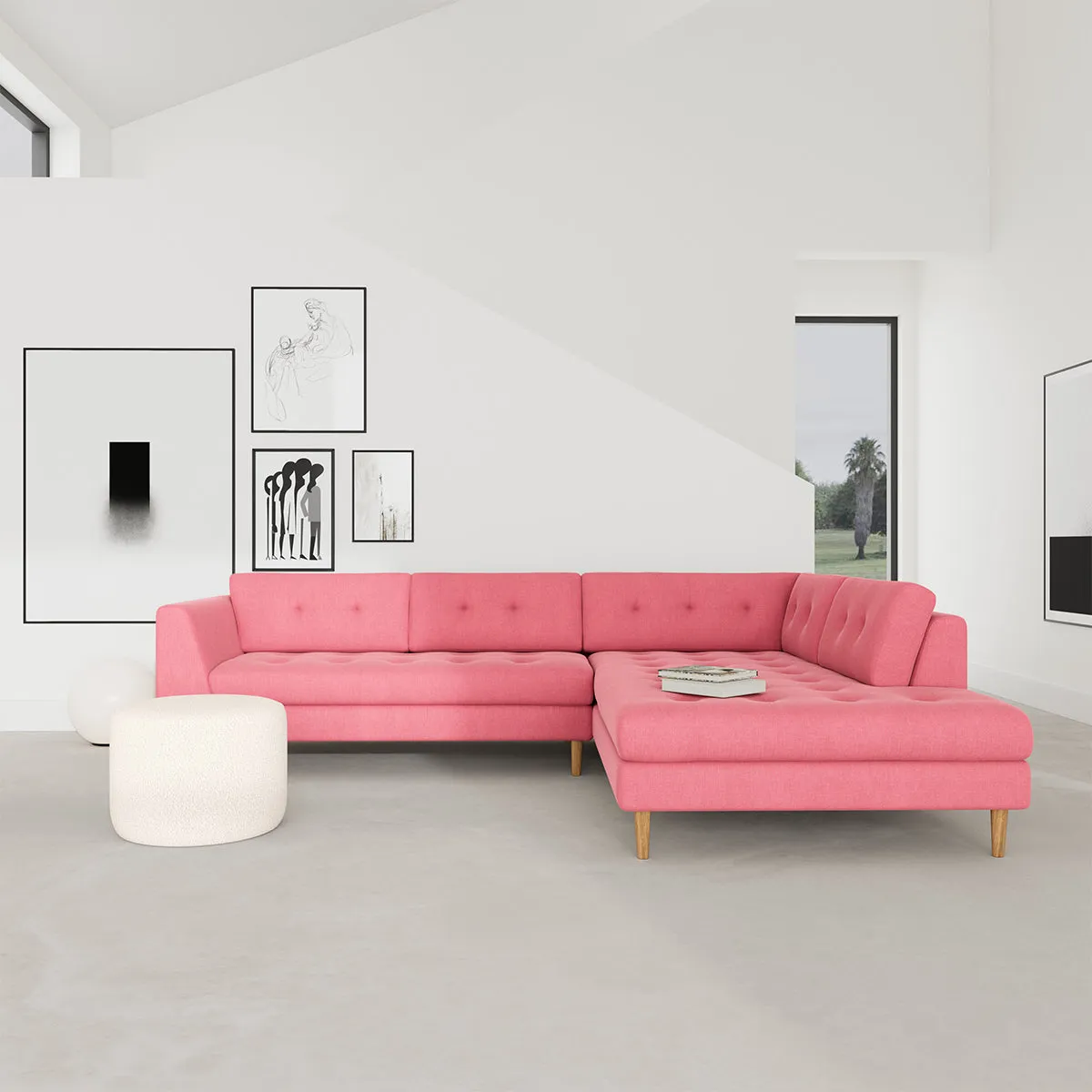 Nelson Fabric Right Corner Sofa