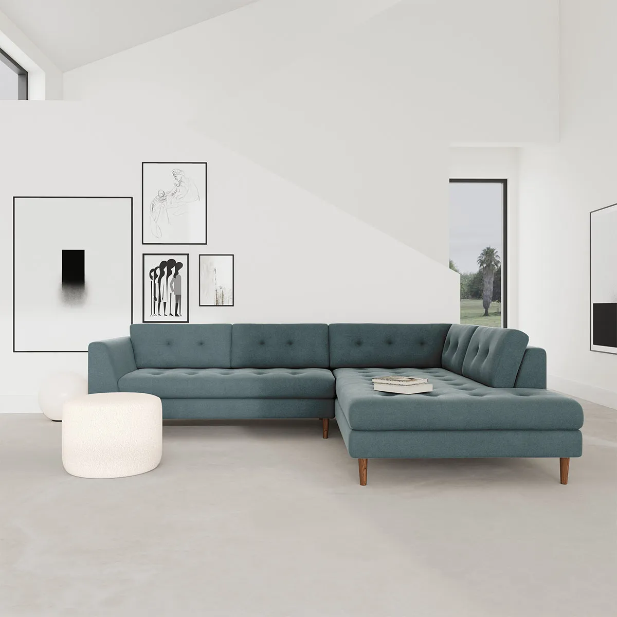 Nelson Fabric Right Corner Sofa