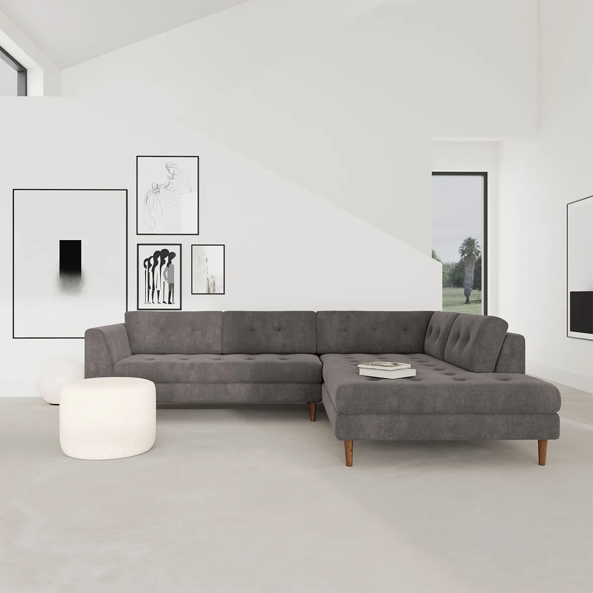 Nelson Fabric Right Corner Sofa