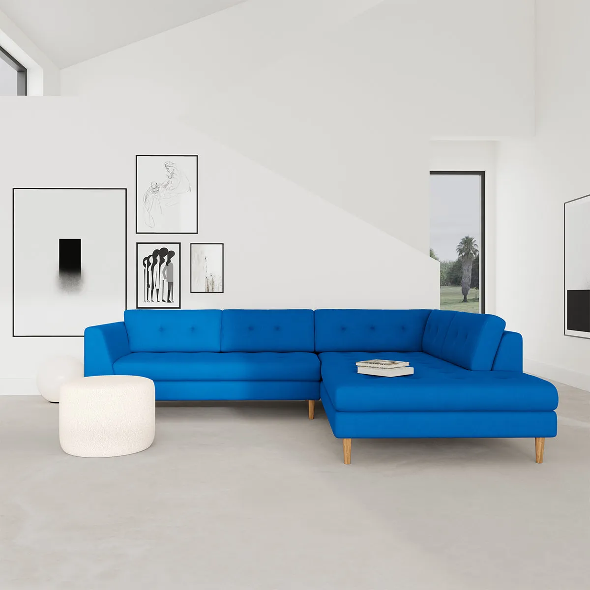 Nelson Fabric Right Corner Sofa