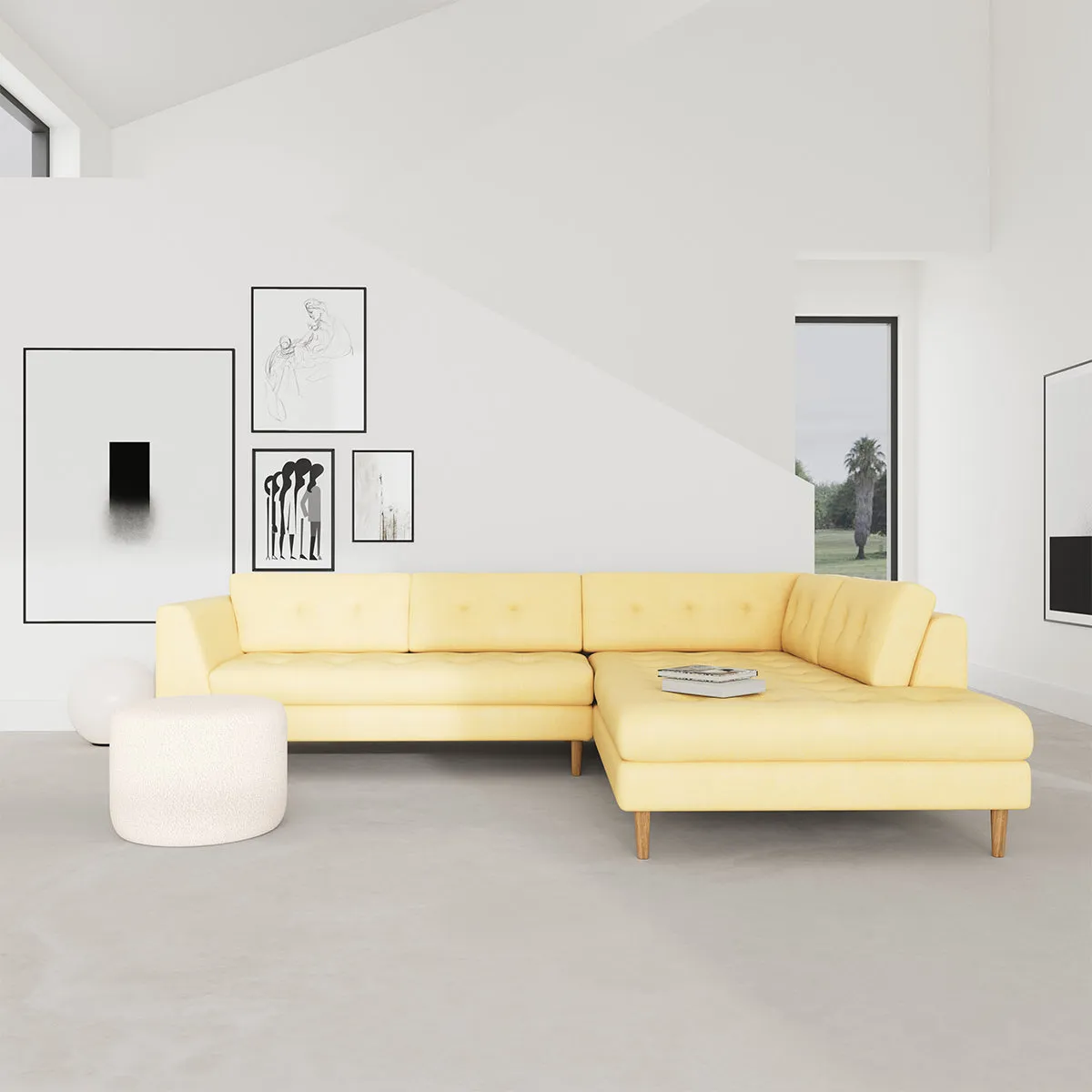 Nelson Fabric Right Corner Sofa