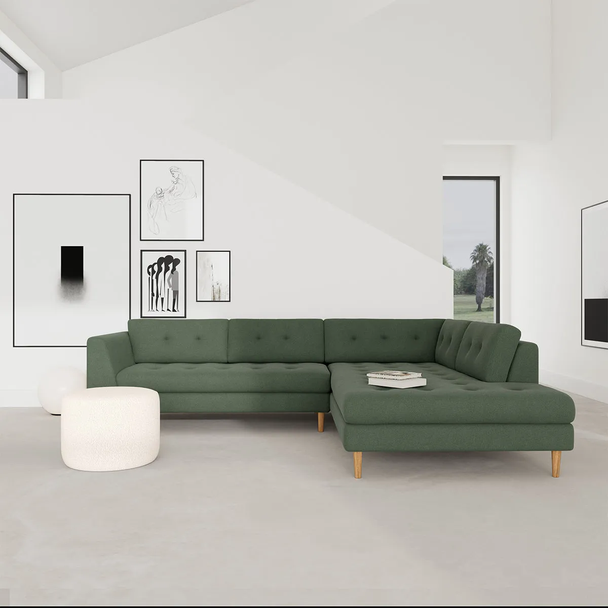 Nelson Fabric Right Corner Sofa