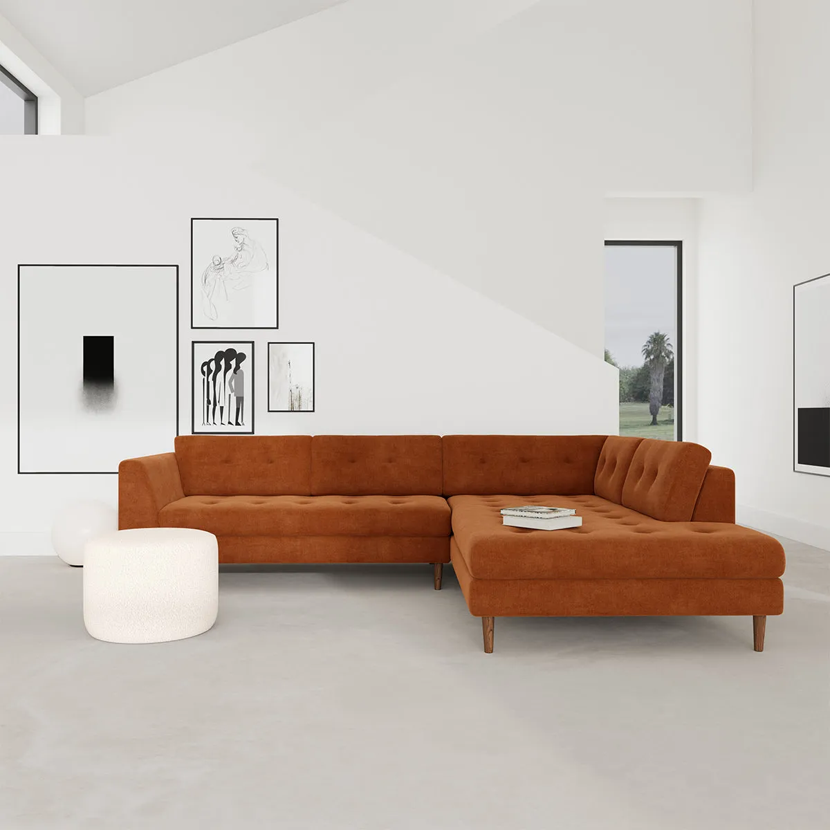 Nelson Fabric Right Corner Sofa