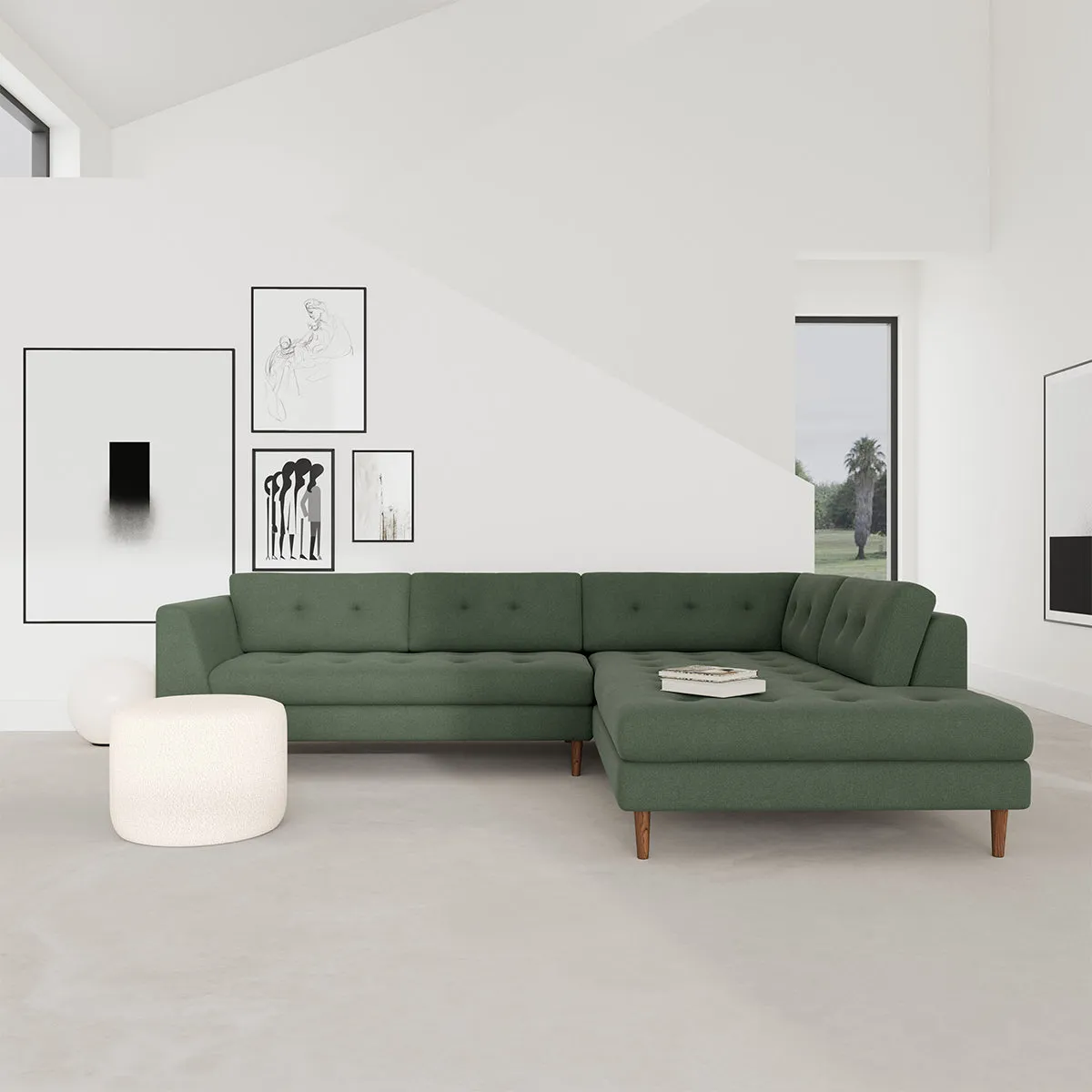 Nelson Fabric Right Corner Sofa
