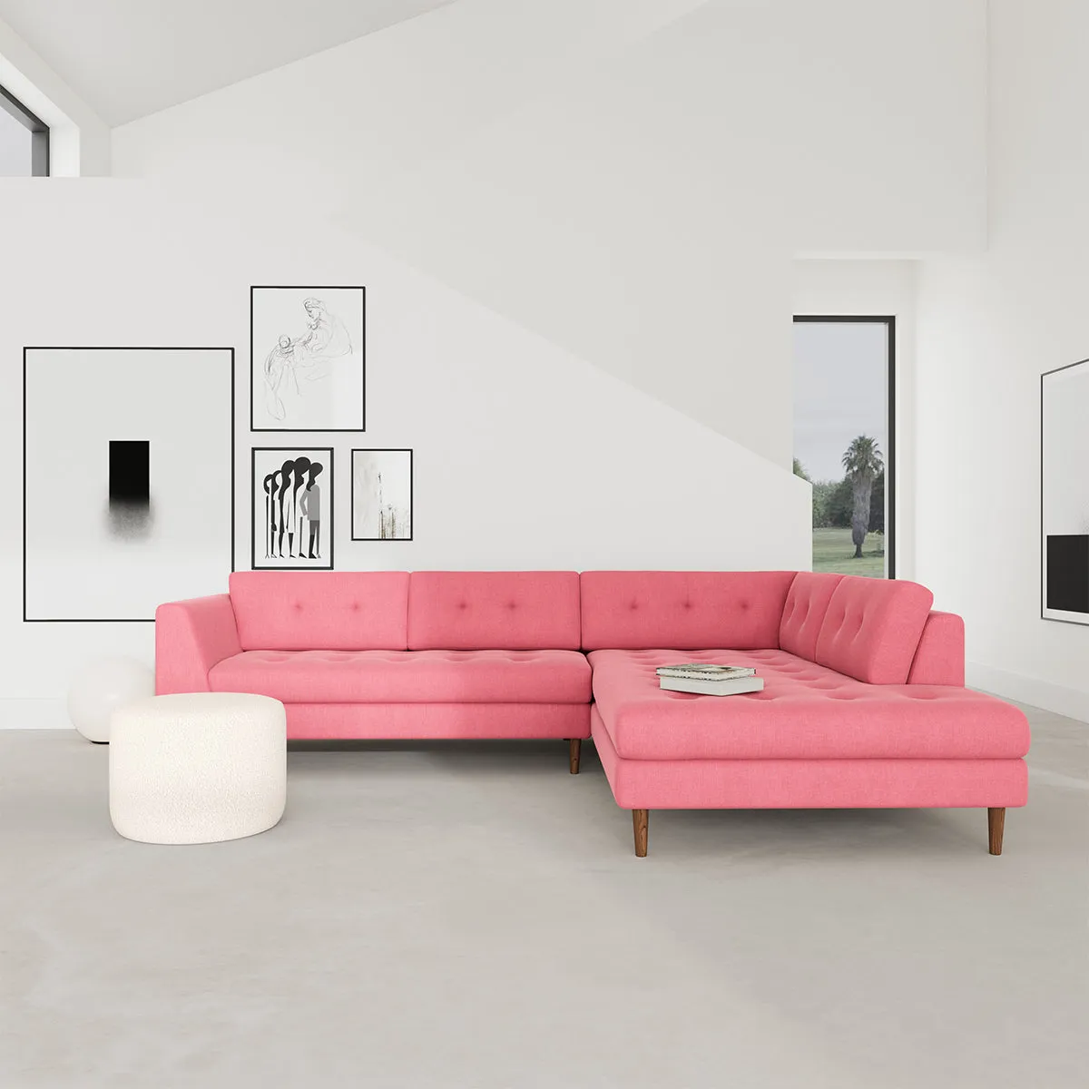 Nelson Fabric Right Corner Sofa