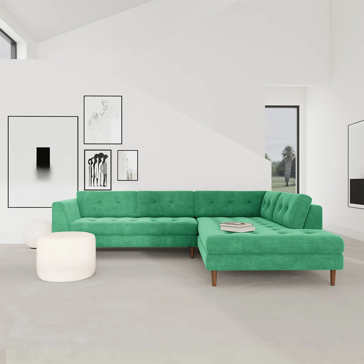Nelson Fabric Right Corner Sofa