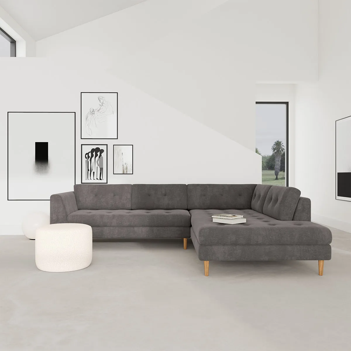 Nelson Fabric Right Corner Sofa