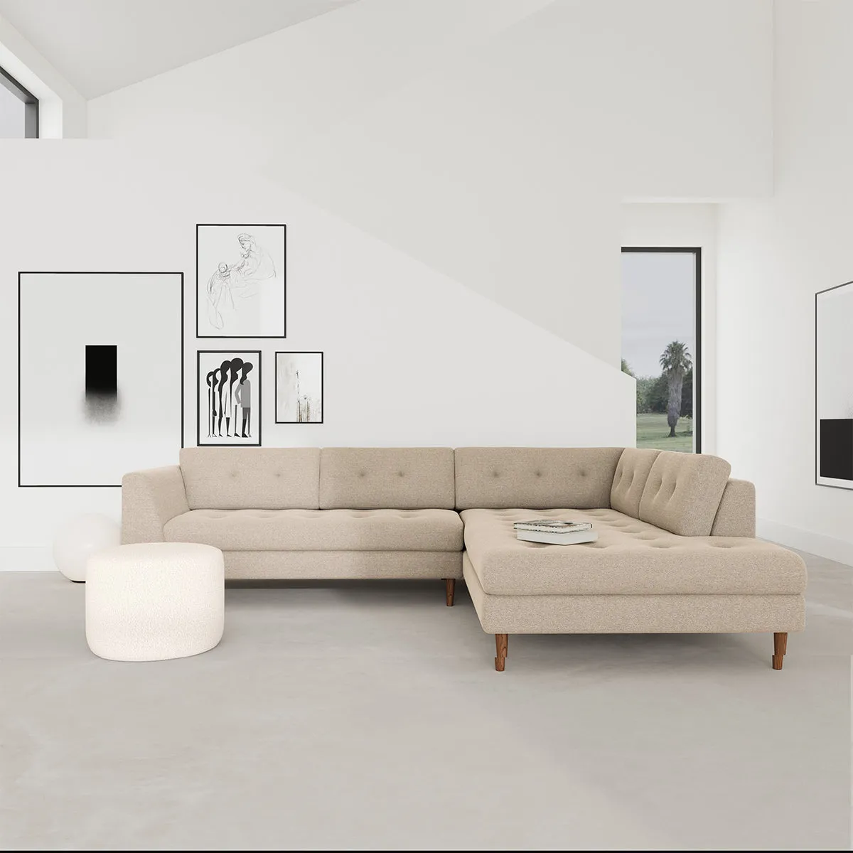Nelson Fabric Right Corner Sofa