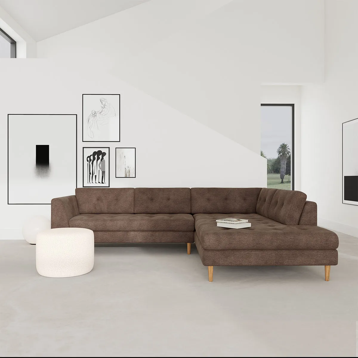 Nelson Fabric Right Corner Sofa